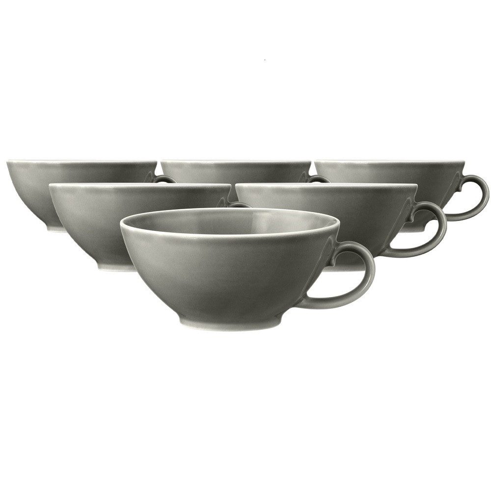 Seltmann Weiden Becher Seltmann Weiden Beat Perlgrau Teeobertasse 0,14 l 6er Set, Porzellan