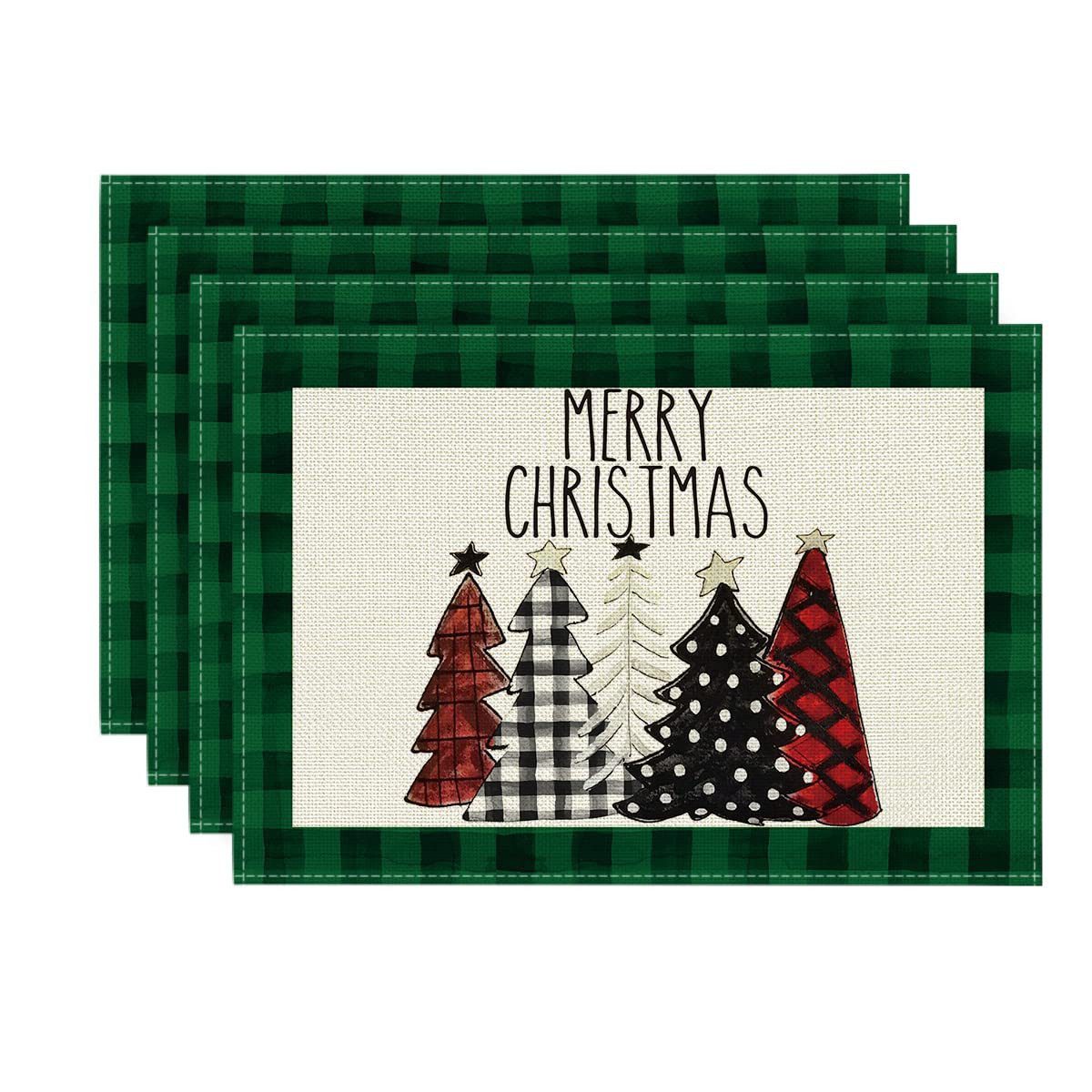 Coonoor Platzset Weihnachten Platzsets 4er Set, 30x45cm Urlaub Tischsets günstig online kaufen