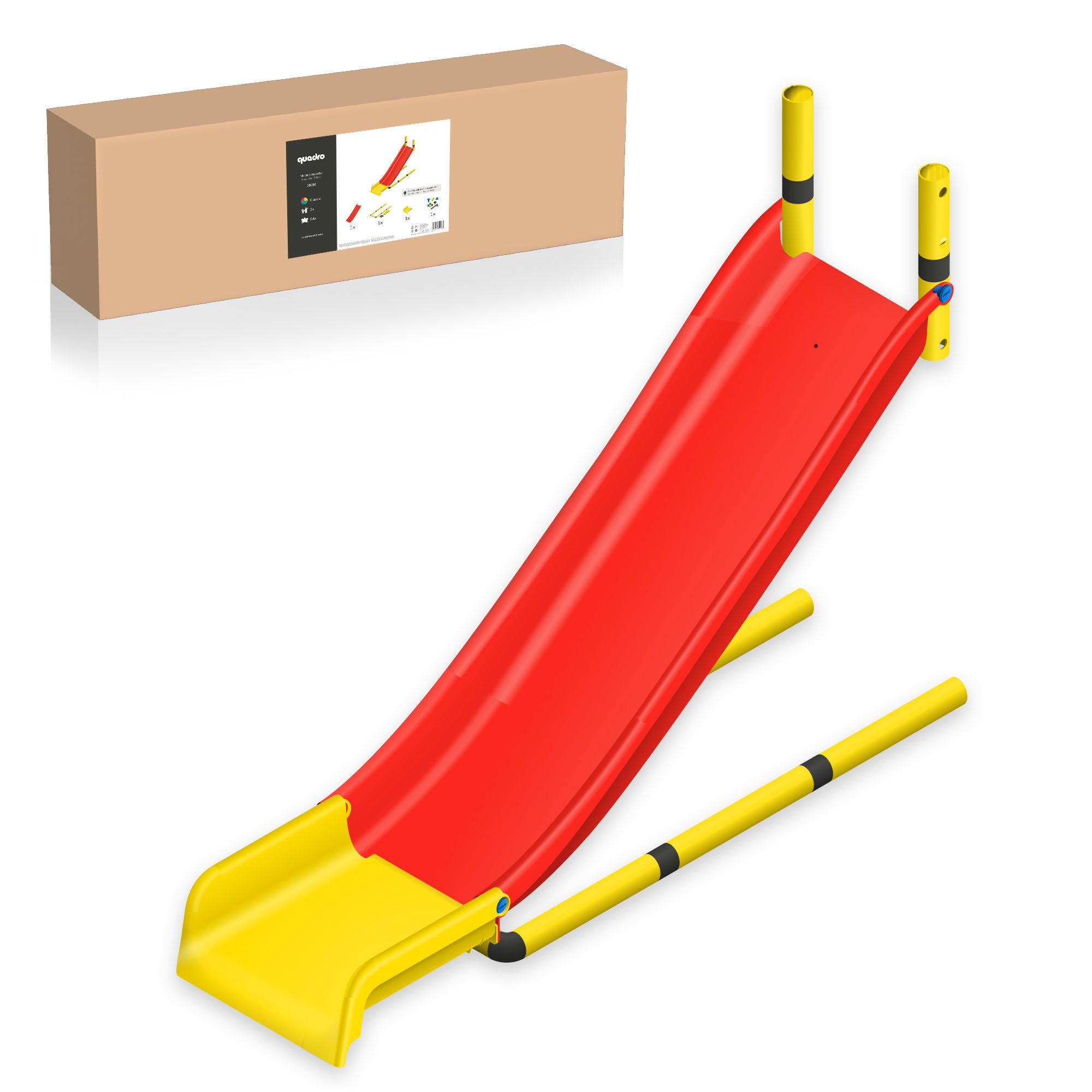QUADRO Spielturm-Erweiterung Modularrutsche, (Bewegungsfördernde Erweiterung, Erweiterung für alle QUADRO Baukastensysteme), Modulares Stecksystem, ab 3 Jahren, Made in Germany, UV-stabil