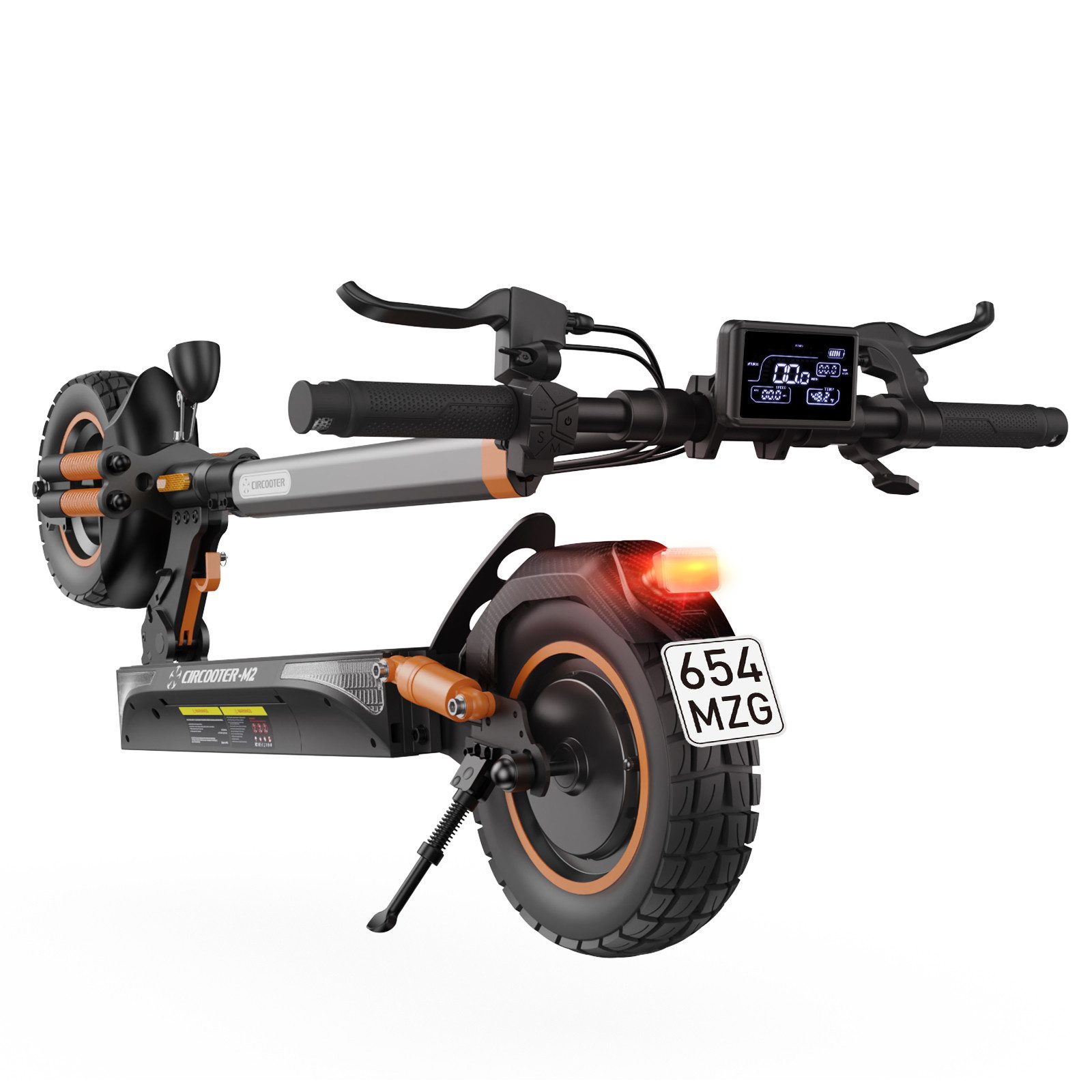 E-Scooter Offroad Elektroroller mit Straßenzulassung(ABE),10 Zoll Klappbar,70 km