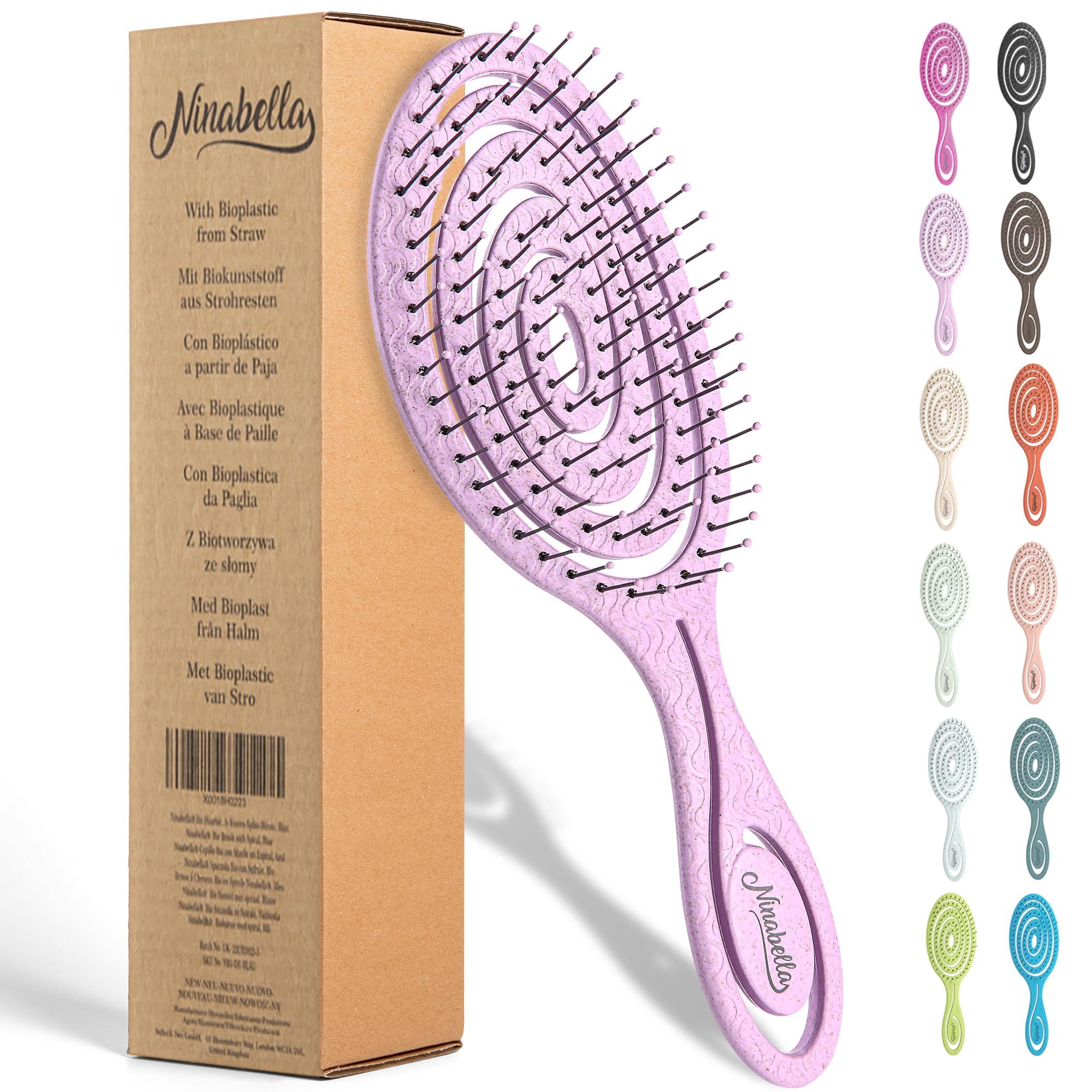 Ninabella Haarbürste Haarbürste ohne Ziepen für Damen und Herren - Entwirrbürste, 1-tlg.
