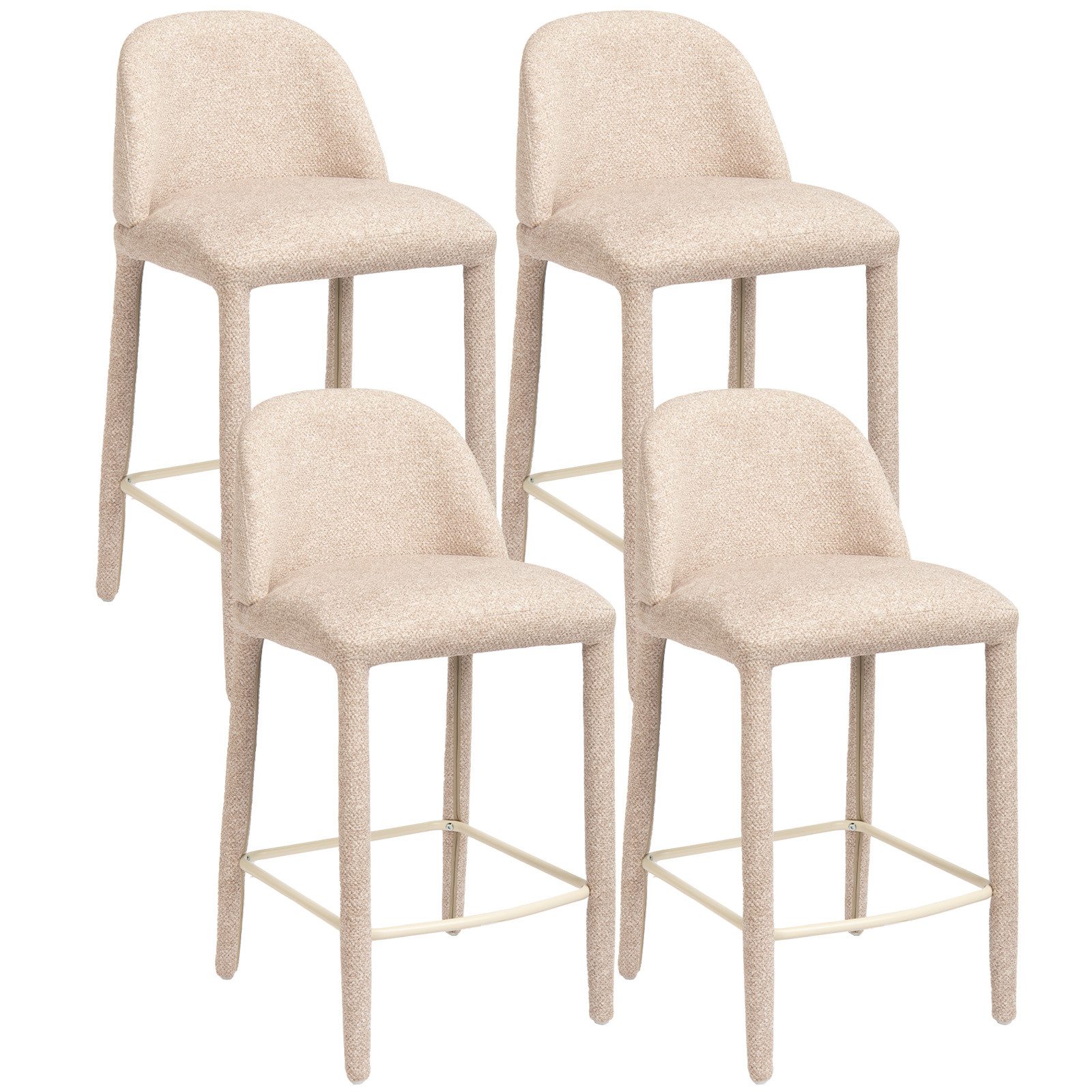 Duhome Barhocker (5520A1), 2er/4er Set, Barstuhl aus Bouclé