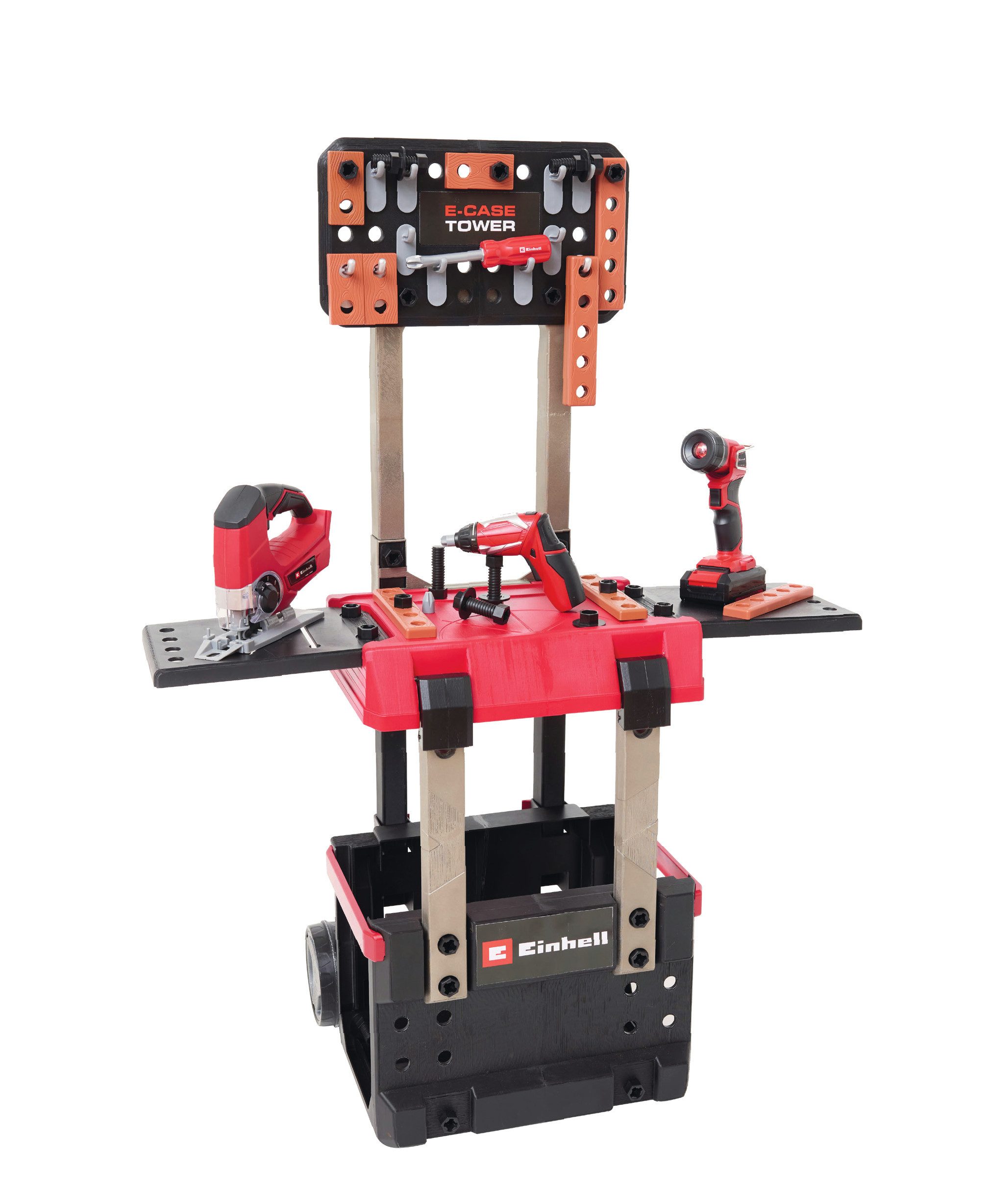 Spielwerkbank Einhell KIDS E-Case Kinder Werkbank (110 Teile)