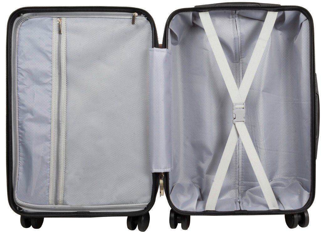 Trendyshop365 Hartschalen-Trolley Meran, Polycarbonat, 5 Farben, 3 Größen, 4 Rollen, TSA Schloss, Dehnfalte