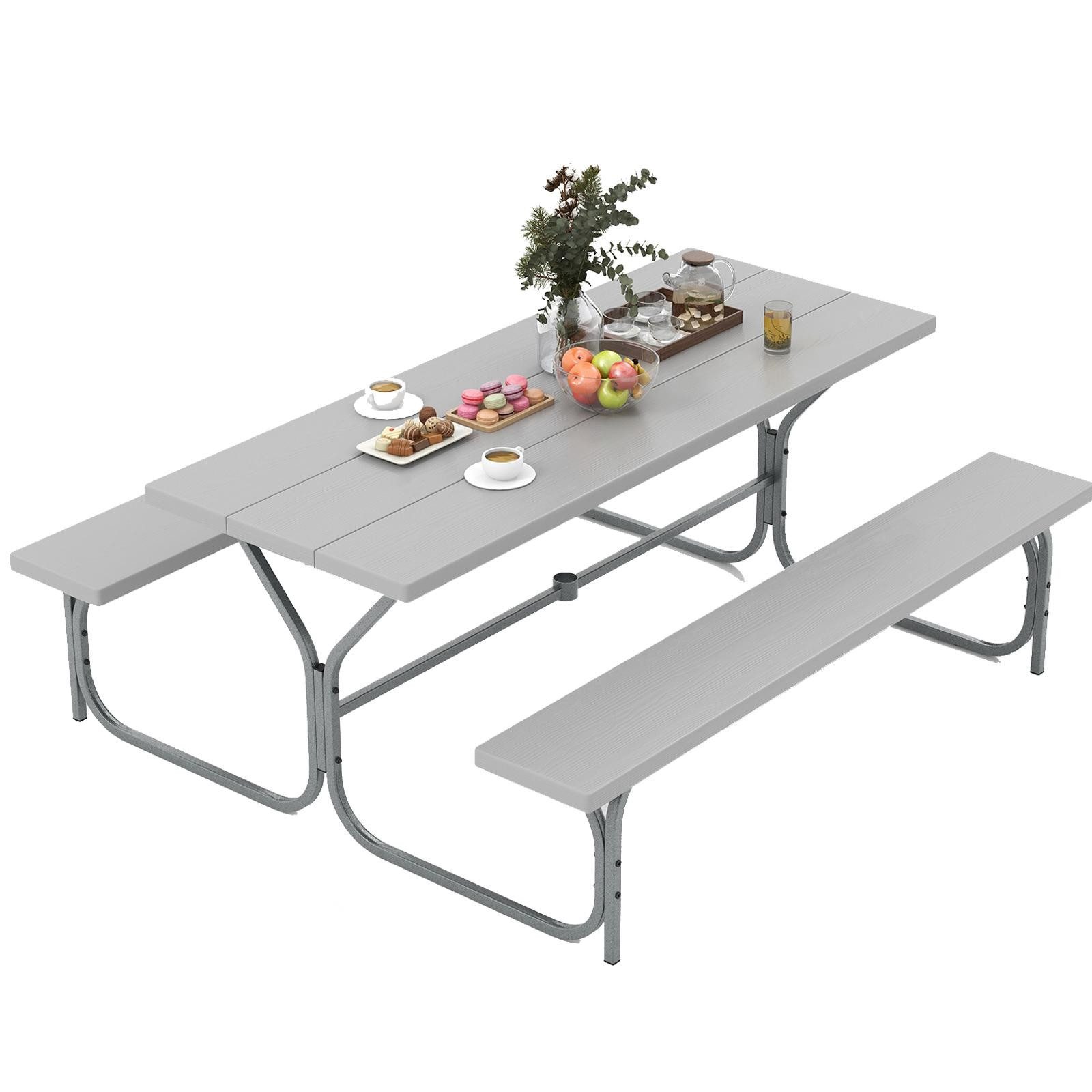 KOMFOTTEU Gartentisch, Picknicktisch Set, für 6-8 günstig online kaufen