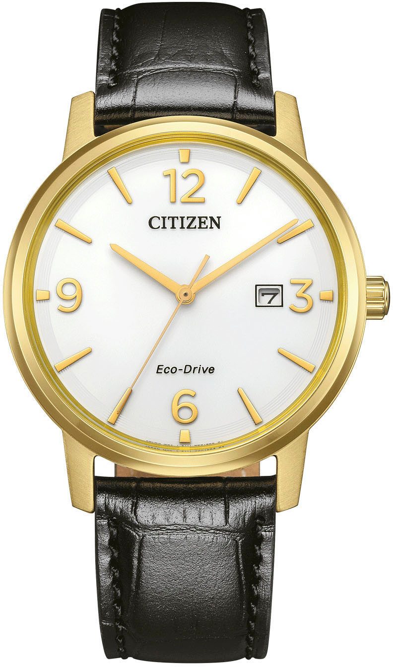 Citizen Solaruhr BM6756-01A, Armbanduhr, Herrenuhr, Lederarmband, analog, Datum, Eco-Drive