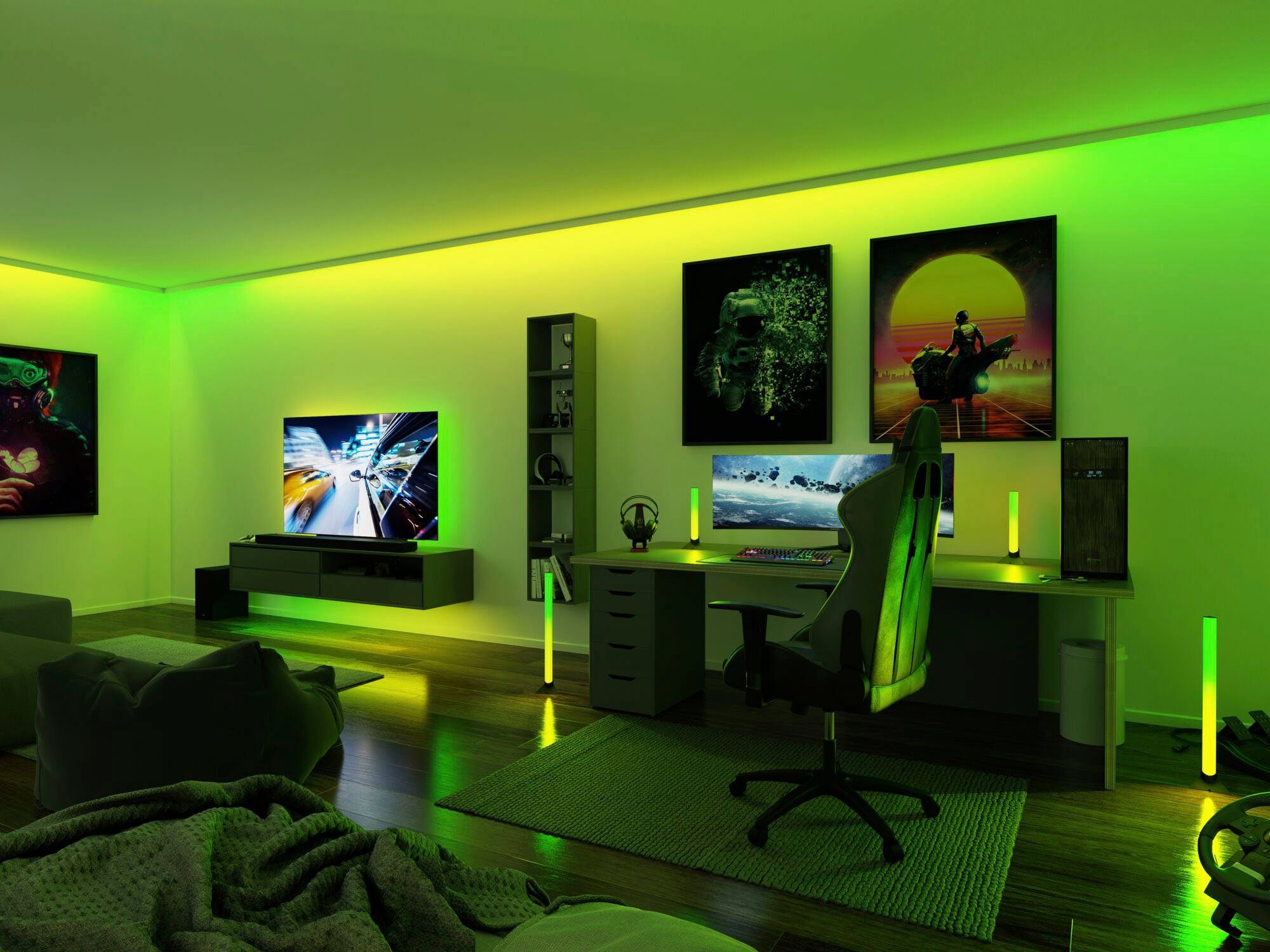 USB LED Strip 4W, 65 Zoll 1-flammig 2,4m RGB LED-Streifen TV-Beleuchtung Paulmann Dynamic Rainbow