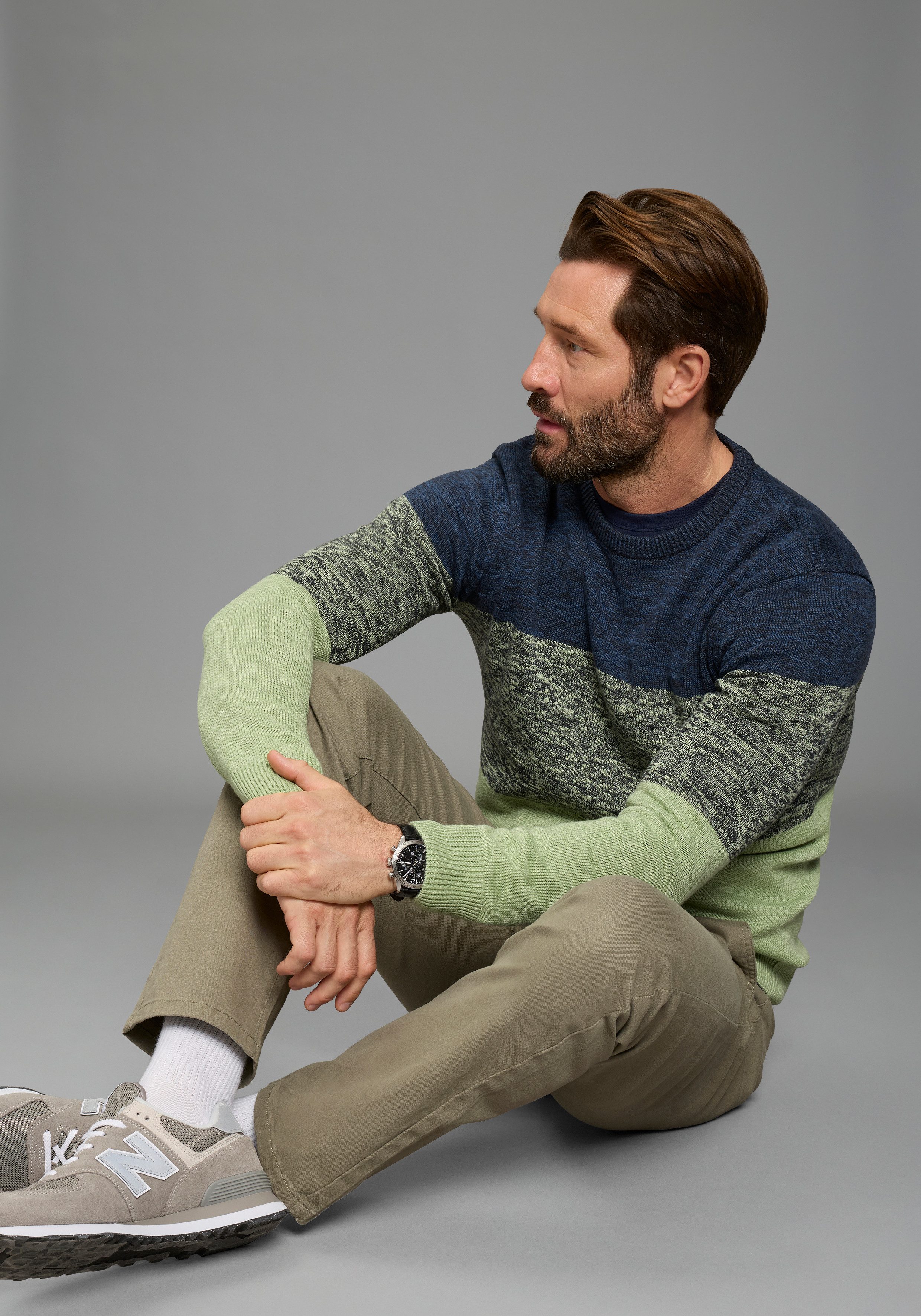 Man's World Rundhalspullover Bis Größe 5 XL mehrfarbig günstig online kaufen