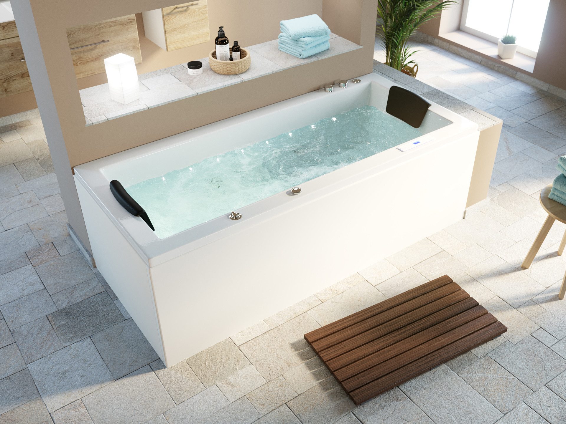 Magnolia Home Whirlpool Deluxe Whirlpool Omega Ultra 170x75 Made in Germany 80 Düsen & LED mit