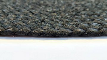 Teppich JATA DURRY, Rug Studios, rund, Höhe: 10 mm, Balkon, Flur, Garten, Handgefertigt, Küche, Outdoorgeeignet, Waschbar, 90 x 90 cm, schwarz