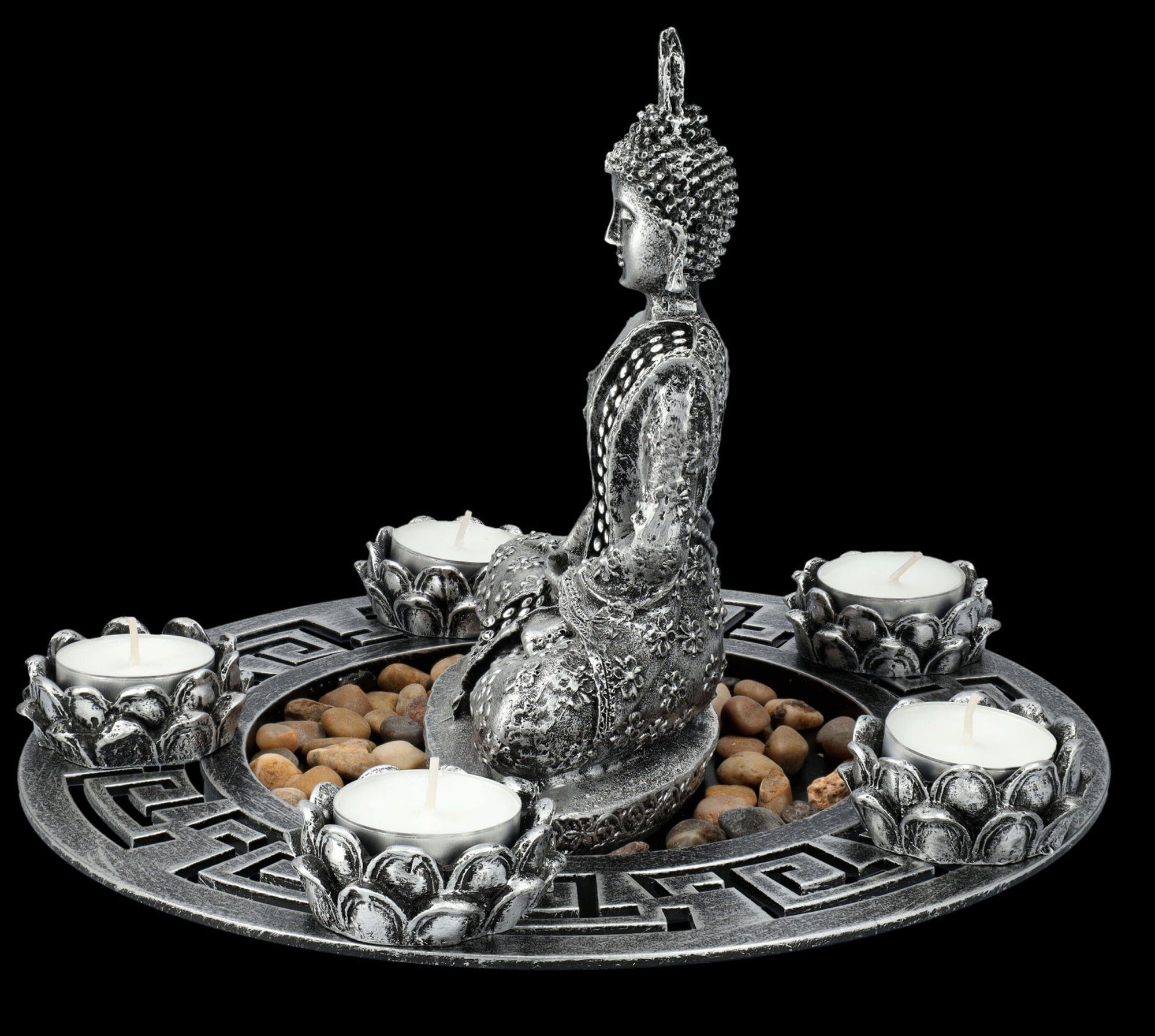 Shop Figur Teelichthalter silberfarben als Figuren fünffach Teelichthalter Buddha GmbH - Dekoration