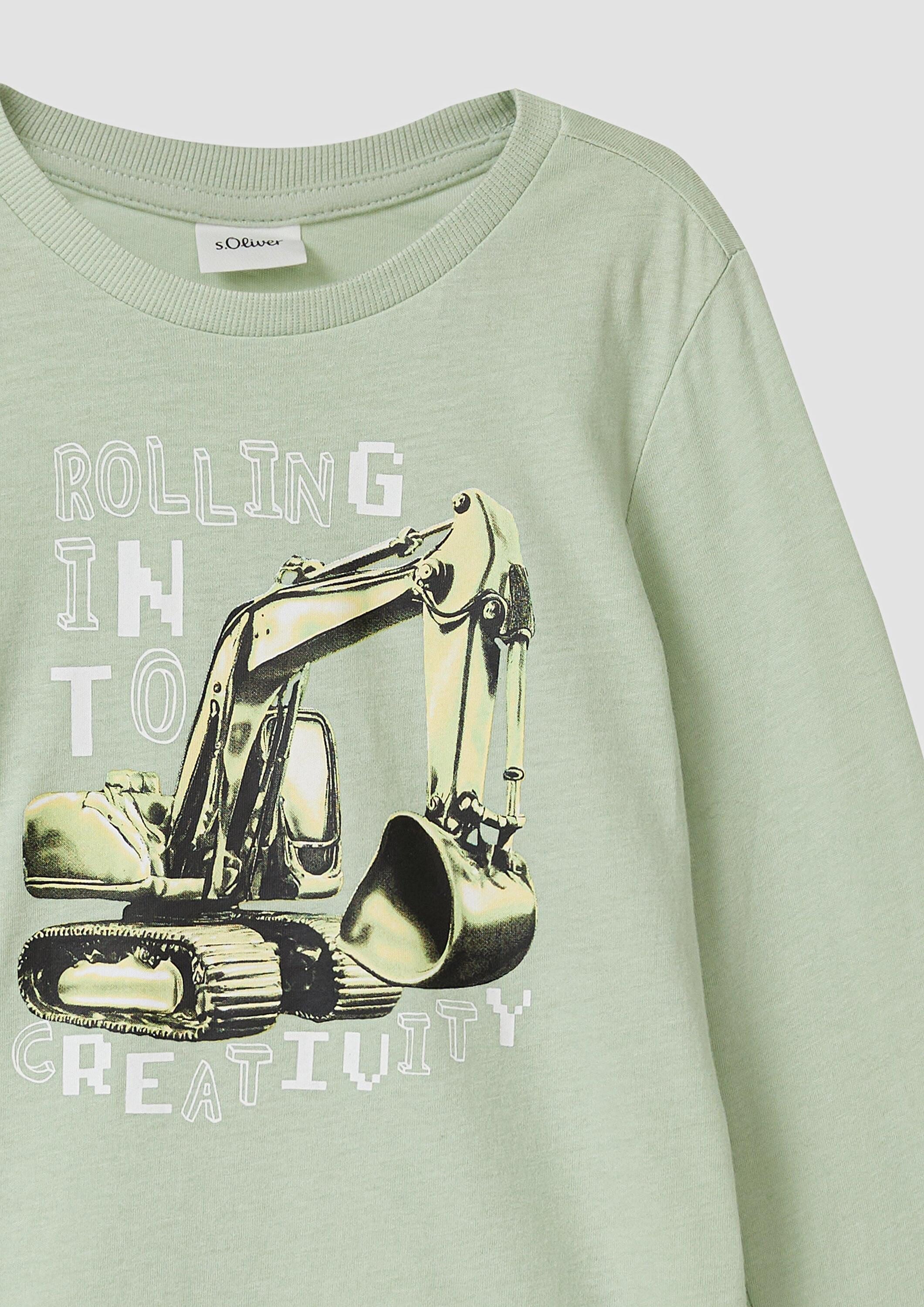 s.Oliver Langarmshirt T-Shirt Langarm-Shirt mit Frontprint – Bild 4 von 4