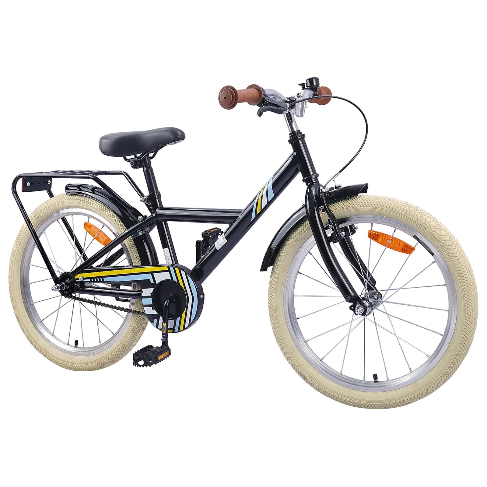vidaXL Kinderfahrrad 158 x 53 x 100 cm Kinderfahrrad 24 Zoll für 8-12 Jahre alt Schwarz
