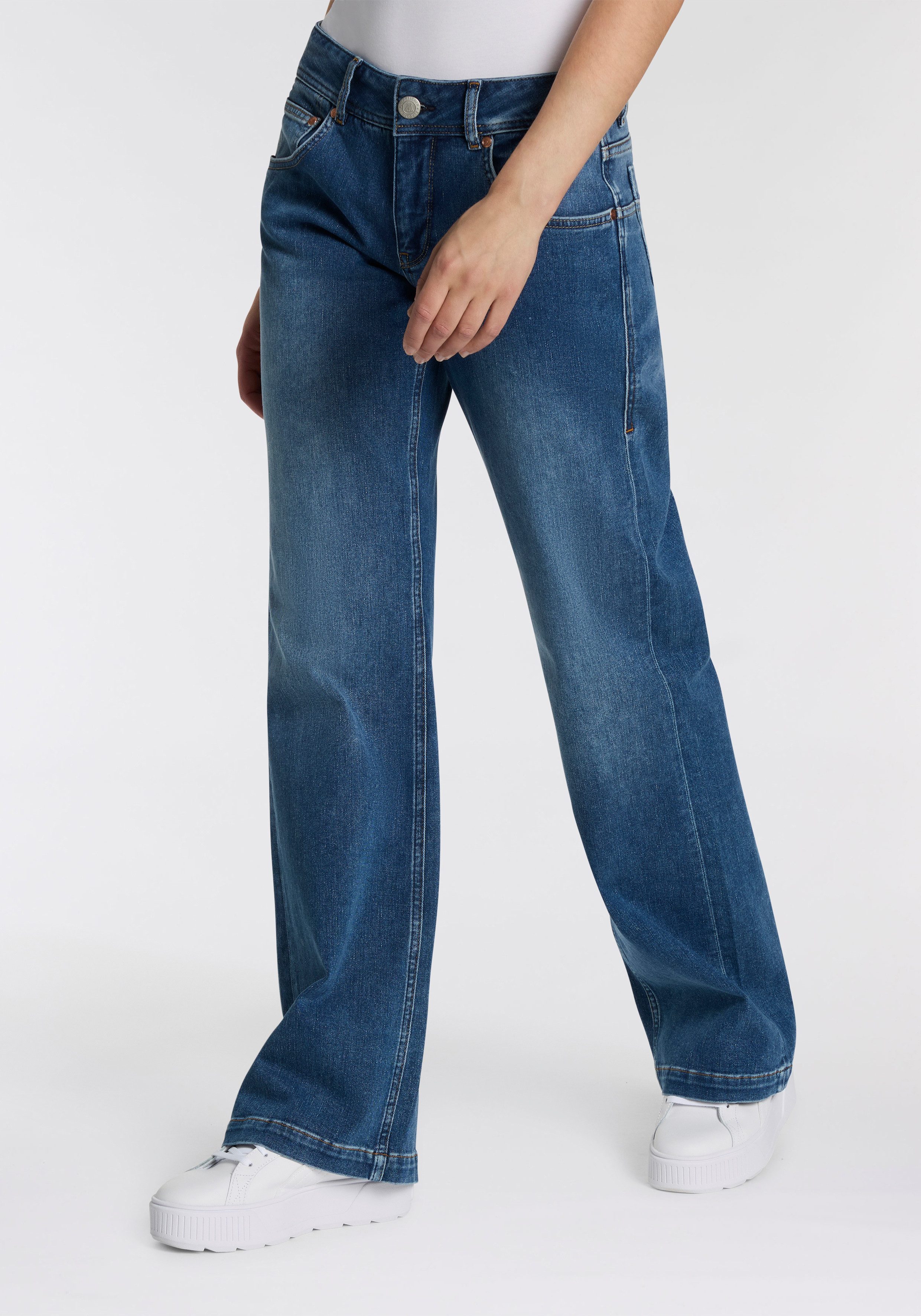 Herrlicher 5-Pocket-Jeans Edna Denim Cashmere Touch im Flared Fit, Cashmere günstig online kaufen