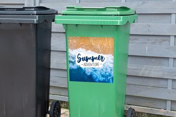 MuchoWow Wandsticker Meer - Strand - Zitate (1 St), Mülleimer-aufkleber, Mülltonne, Sticker, Container, Abfalbehälter