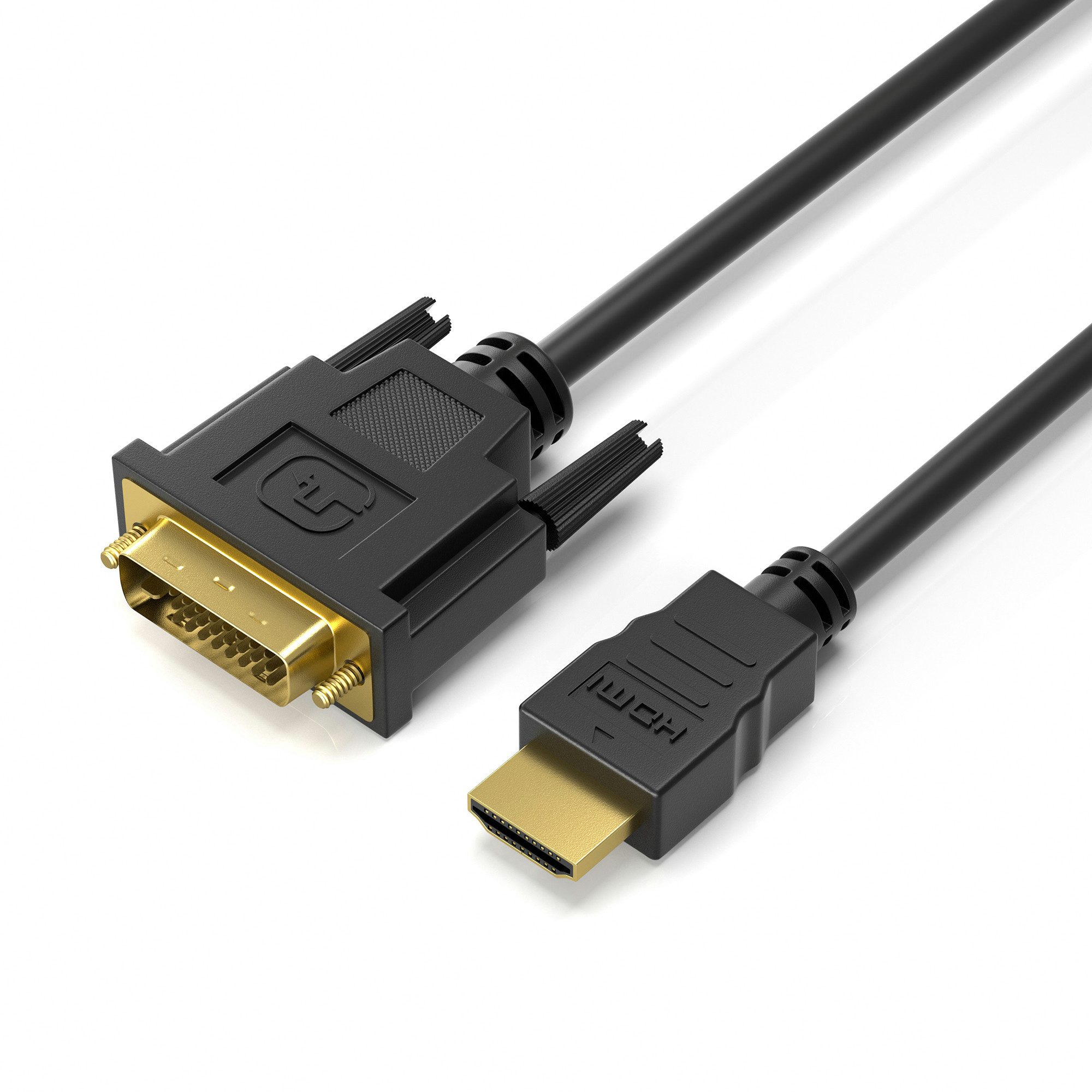 JAMEGA HDMI auf DVI 24+1 Kabel High Speed FULL HD 1080p Meter PC Monitor HDMI-Kabel, DVI-D Stecker, HDMI Stecker, (100 cm)
