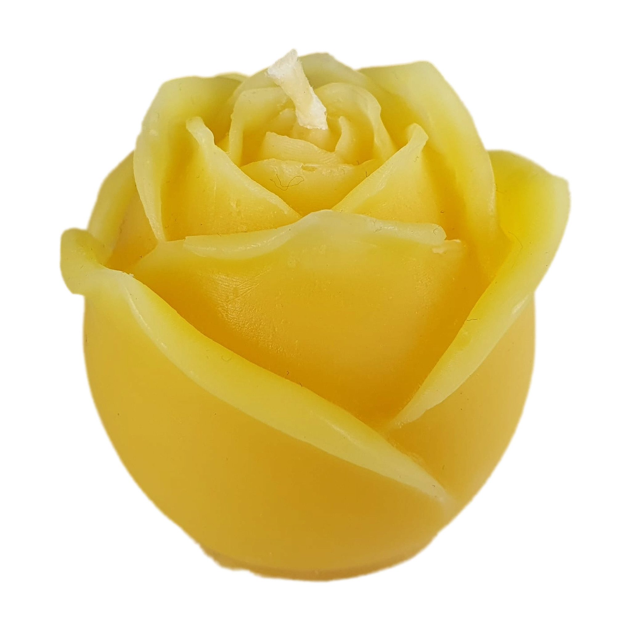 Aspinaworld Bienenwachskerze Rosenkerze Knospe 4 cm natur – geschlossene Blüte (1-tlg)
