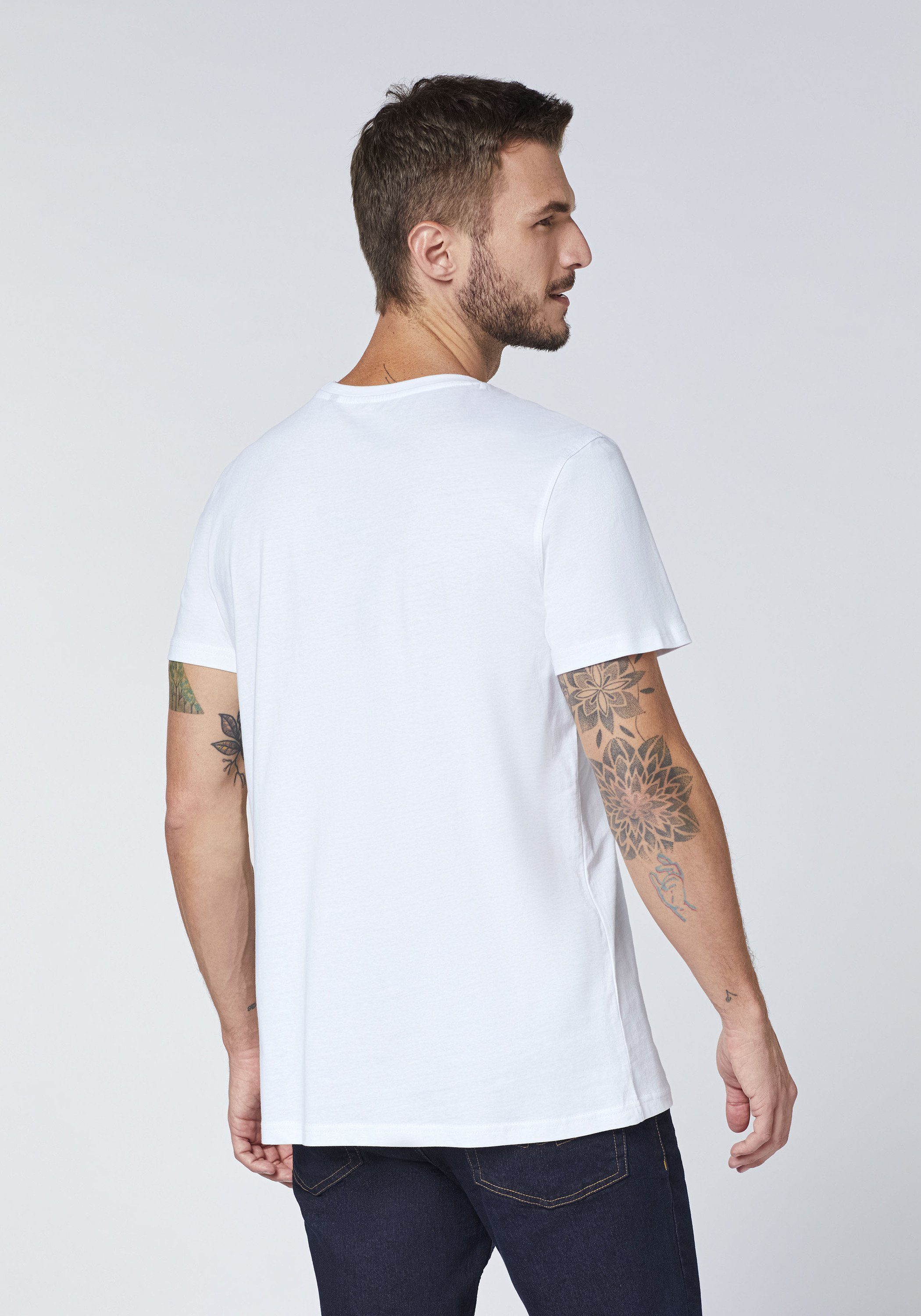 White Bright Print-Shirt 11-0601 neuen im Oklahoma Label-Look Jeans