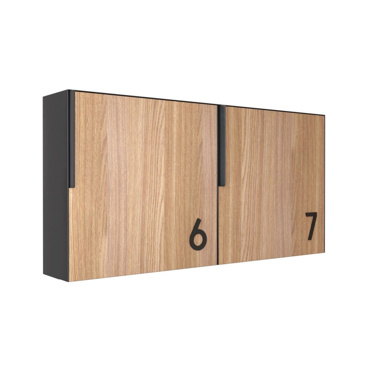 Briefkasten Wandbriefkasten mit Holzdekor-Front Schwarz Bravios Porto