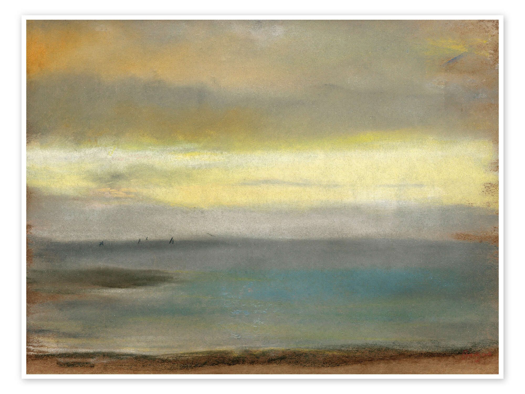 Posterlounge Wandbild Marine, Soleil Couchant, Edgar Degas, erhältlich als Poster, Leinwandbild, Wandsticker oder Acrylglasbild