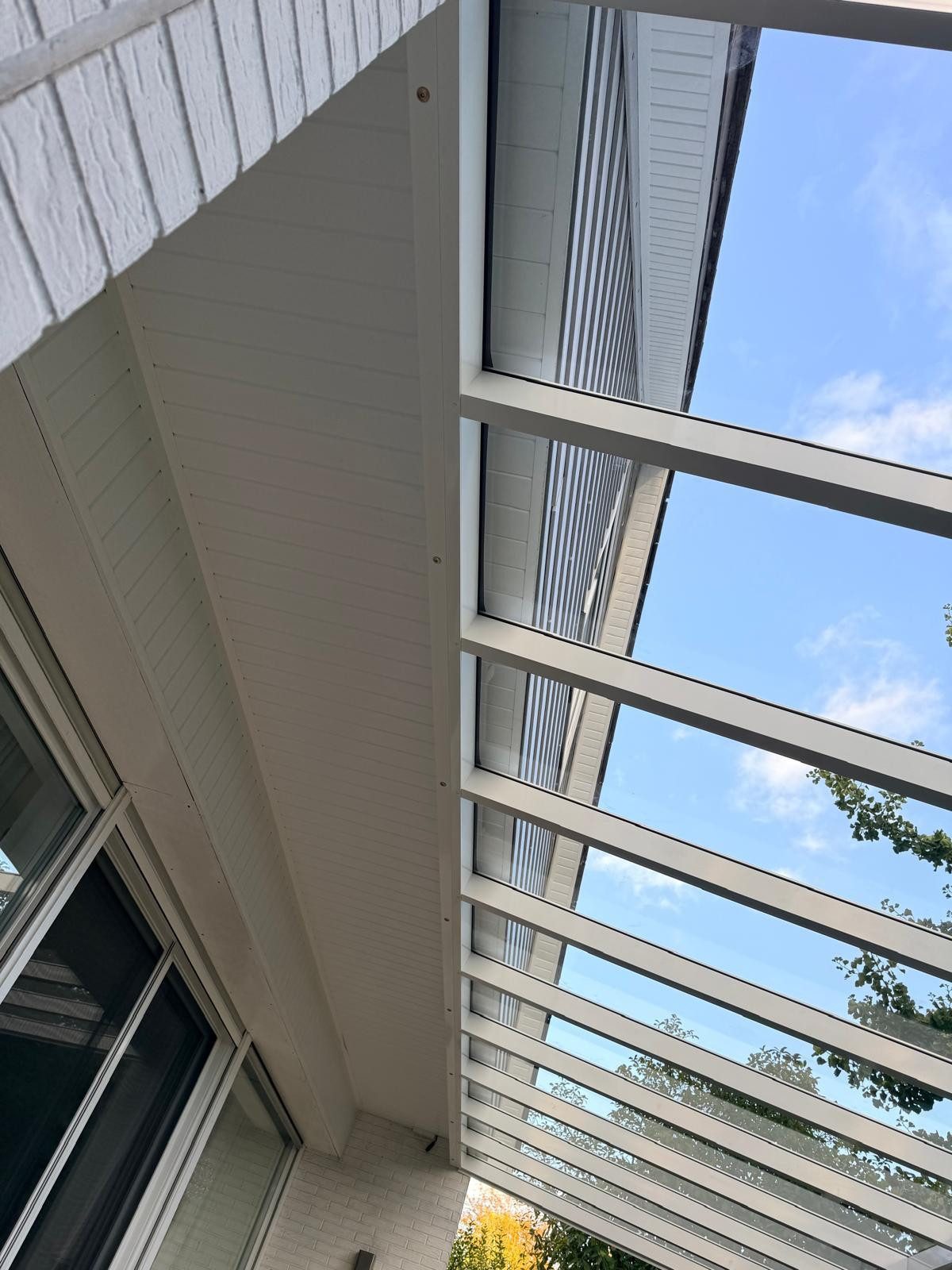 Terrasse2000 Terrassendach Terrassenüberdachung Barcelona Weiss mit Glas in verschiedenen Größen, BxT: 300x200 cm, Bedachung VSG Glas