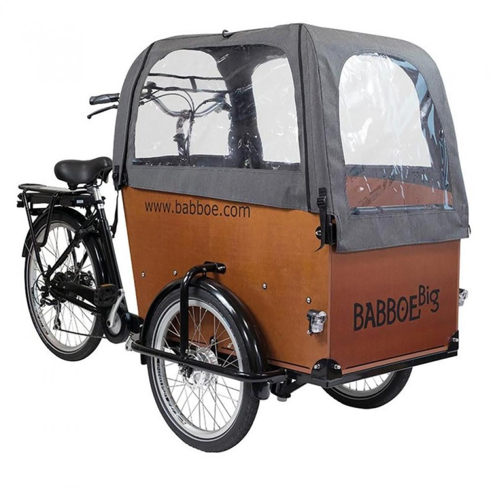 Babboe Regenverdeck Babboe grau für Big, Docril E-Bike Akku