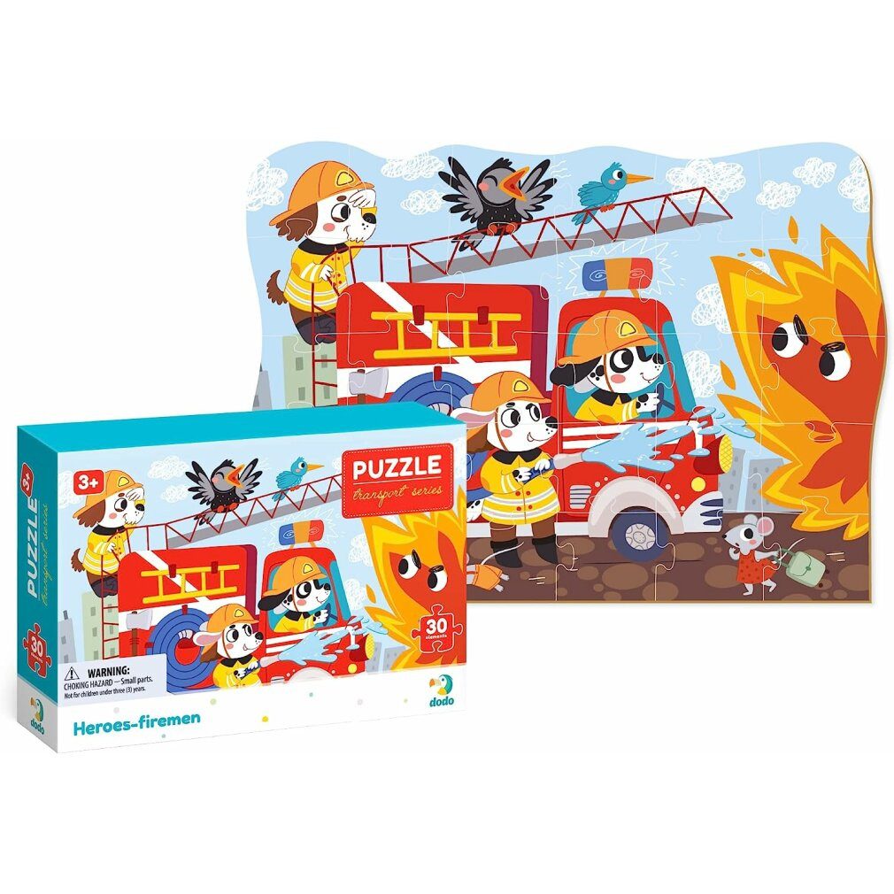 dodo Puzzle DODO Puzzle Transport: Helden Feuerwehrmänner 30 Teile, Puzzleteile