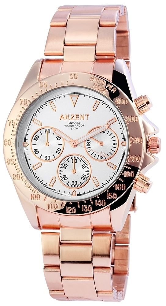 AKZENT Quarzuhr SS7012500019 Akzent Herrenuhr mit Edelstahlarmband