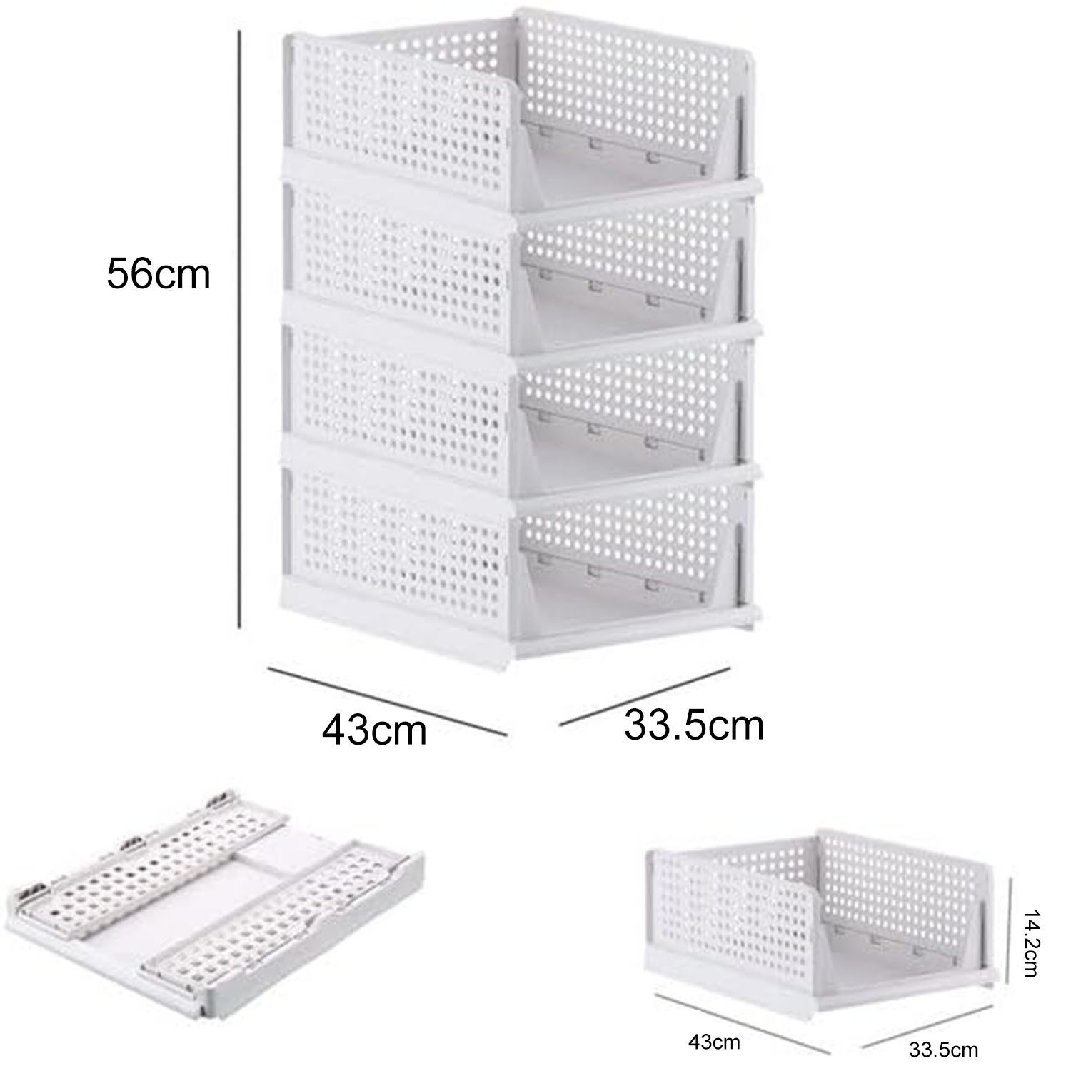 SURFOU Schubladenbox 4er Set Stapelbare Kleiderschrank günstig online kaufen