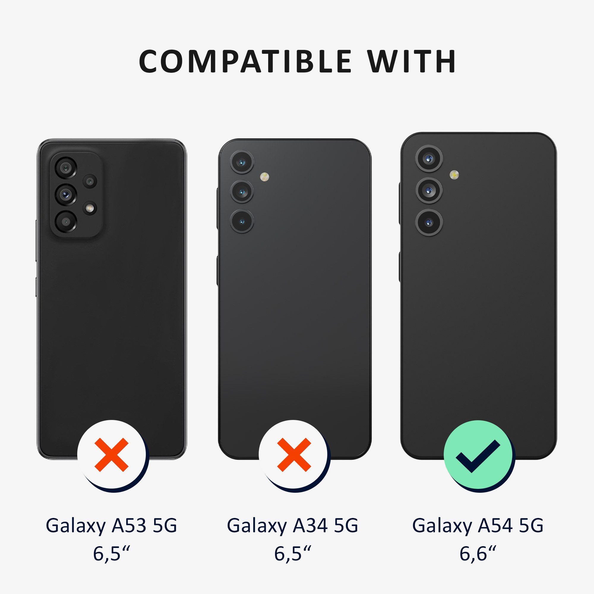 kalibri Handyhülle Hülle für Samsung Galaxy A54 5G Case, Handyhülle mit 2x Glas Schutz Folie - Cover Handyhülle