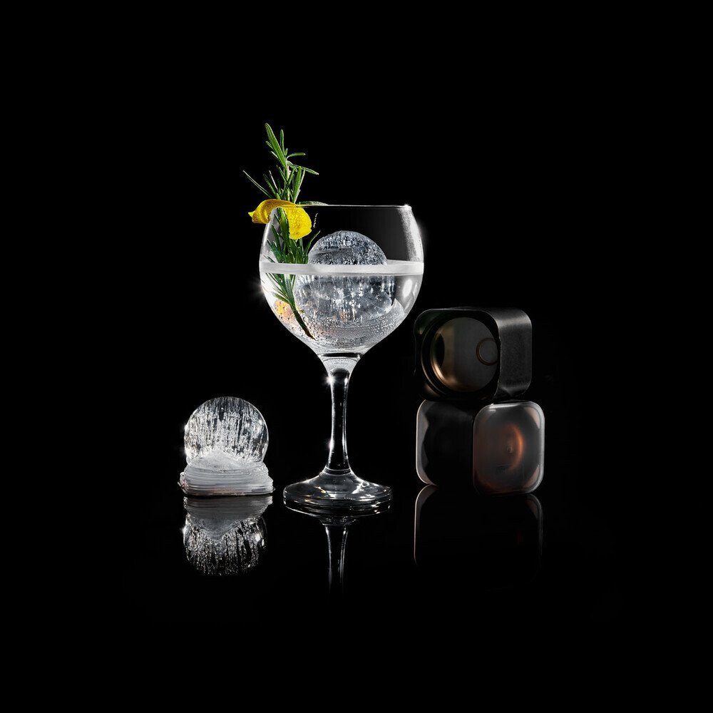 Lurch Eiswürfelform Eiswürfelform Spheres 2er-Set Flexi-Form schwarz, (Set 2-tlg), Eiswürfelform Spheres, 2-tlg., Ø6cm, Platin-Silikon, schwarz