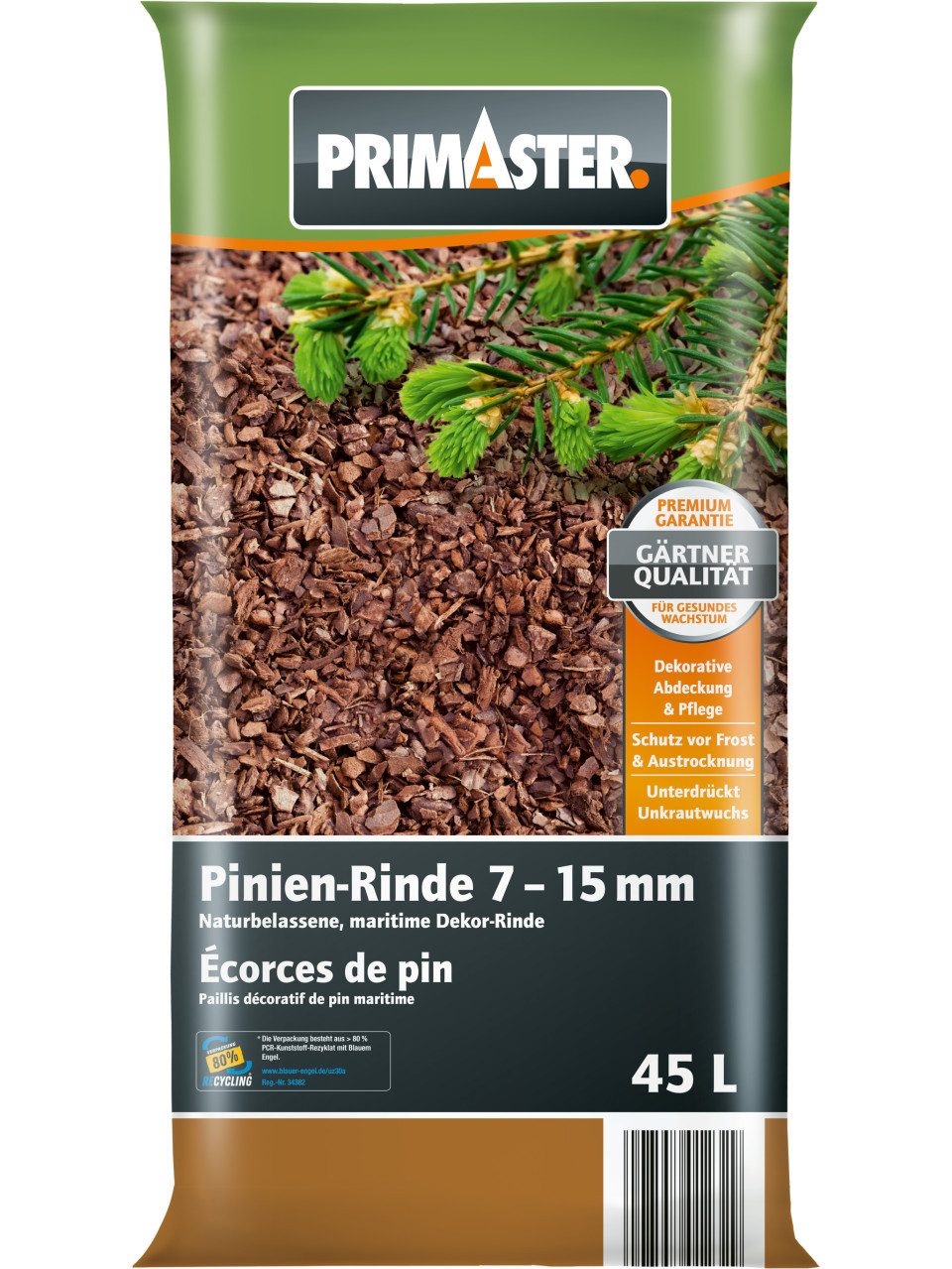 Primaster Rindenmulch Primaster Pininerinde 7-15 mm 45 L