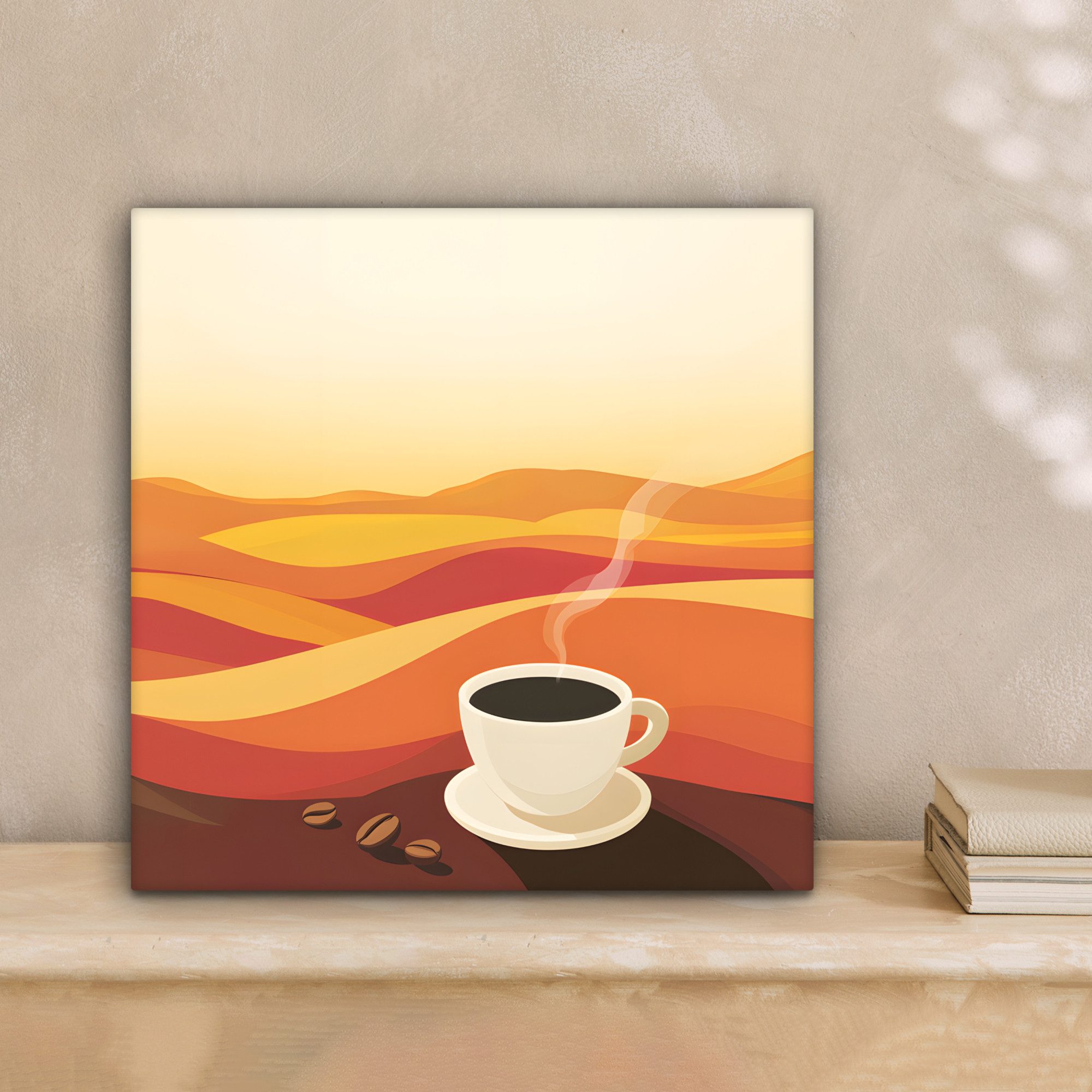 OneMillionCanvasses® Leinwandbild Kaffee - Landschaft - Orange - Kaffeebohn günstig online kaufen