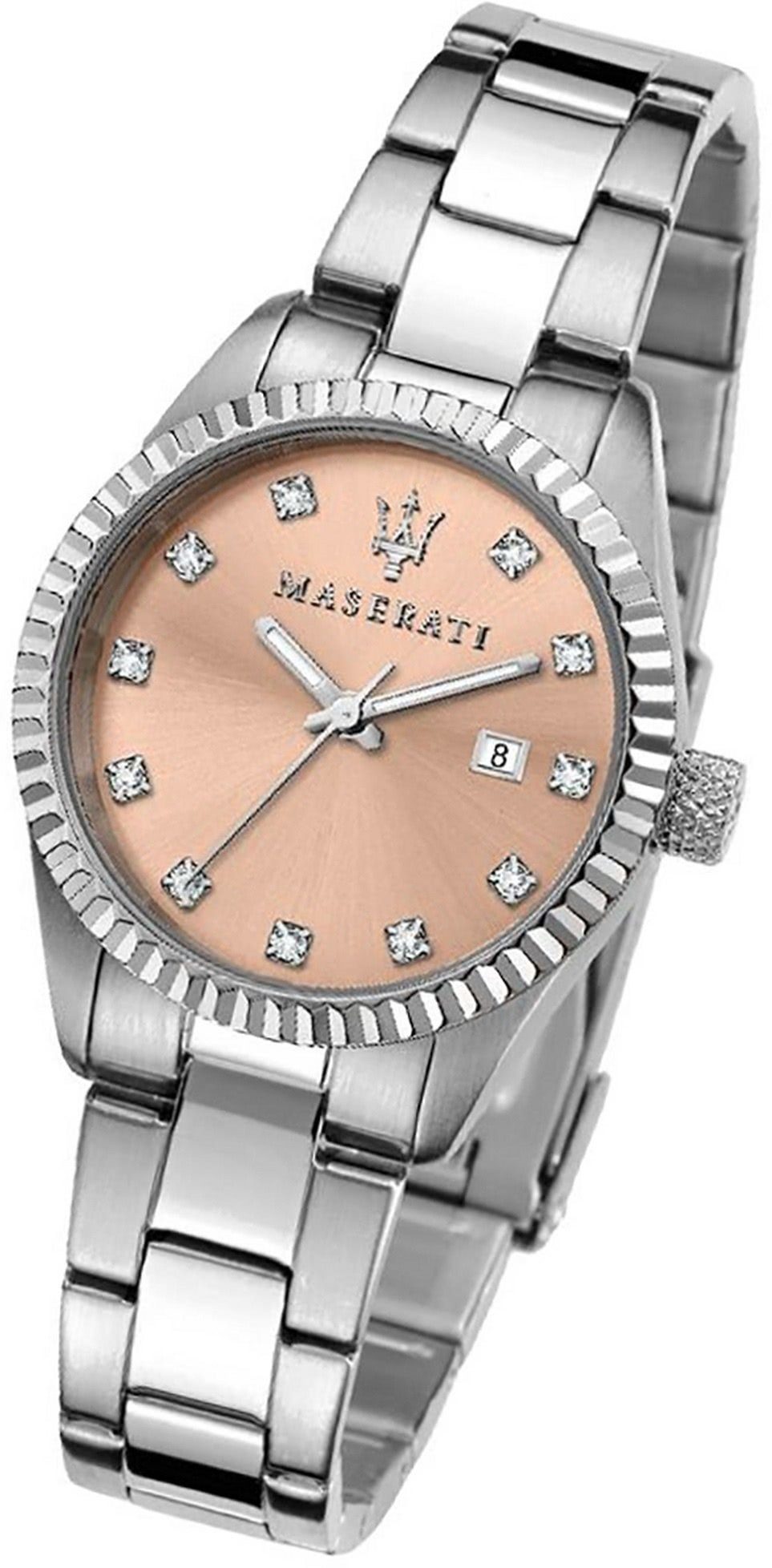 MASERATI Quarzuhr Maserati Edelstahl Armband-Uhr, Damenuhr Edelstahlarmband, rundes Gehäuse, mittel (ca. 31mm) roségold