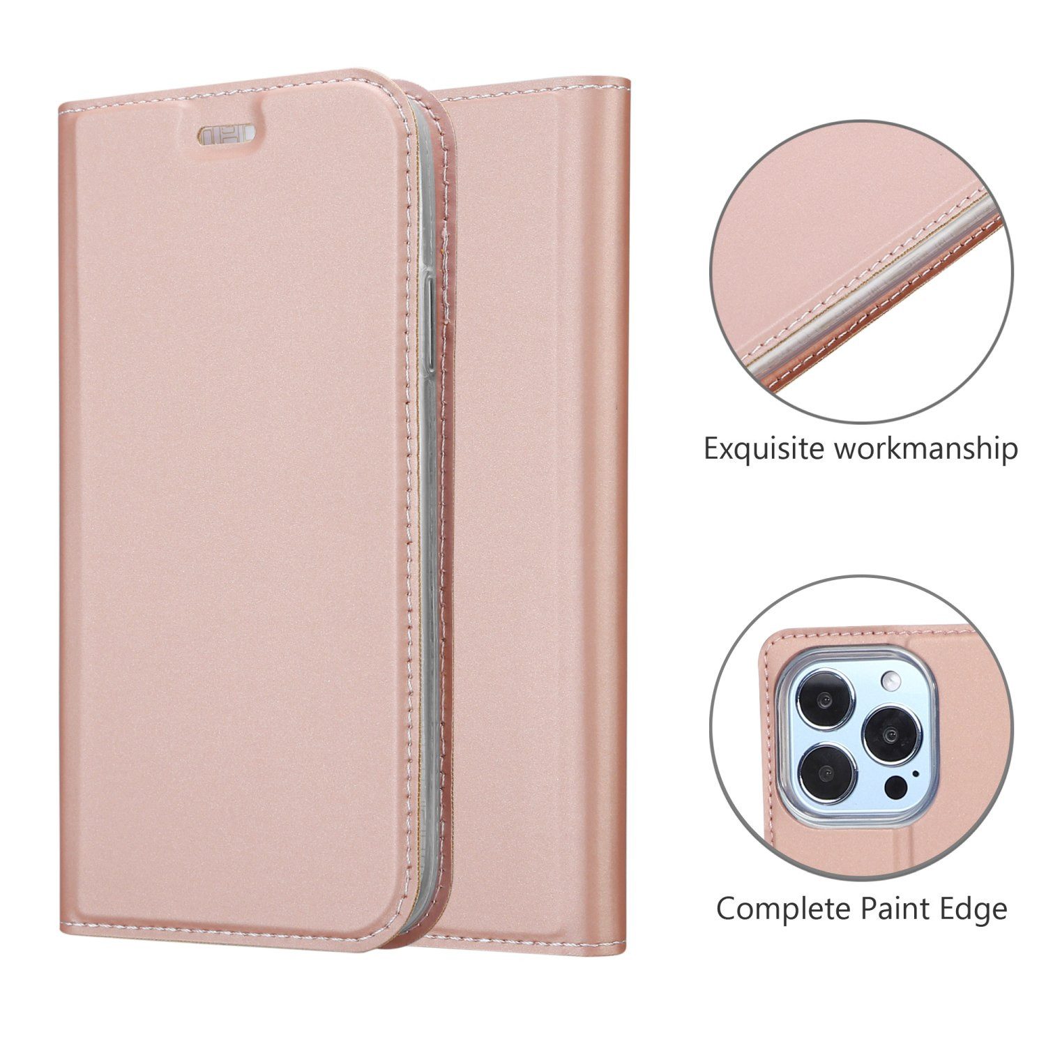 Cadorabo Handyhülle für iPhone 13 PRO Hülle Apple iPhone 13 PRO, Schutzhülle Hülle mit Standfunktion, Magnetverschluss und Kartenfach