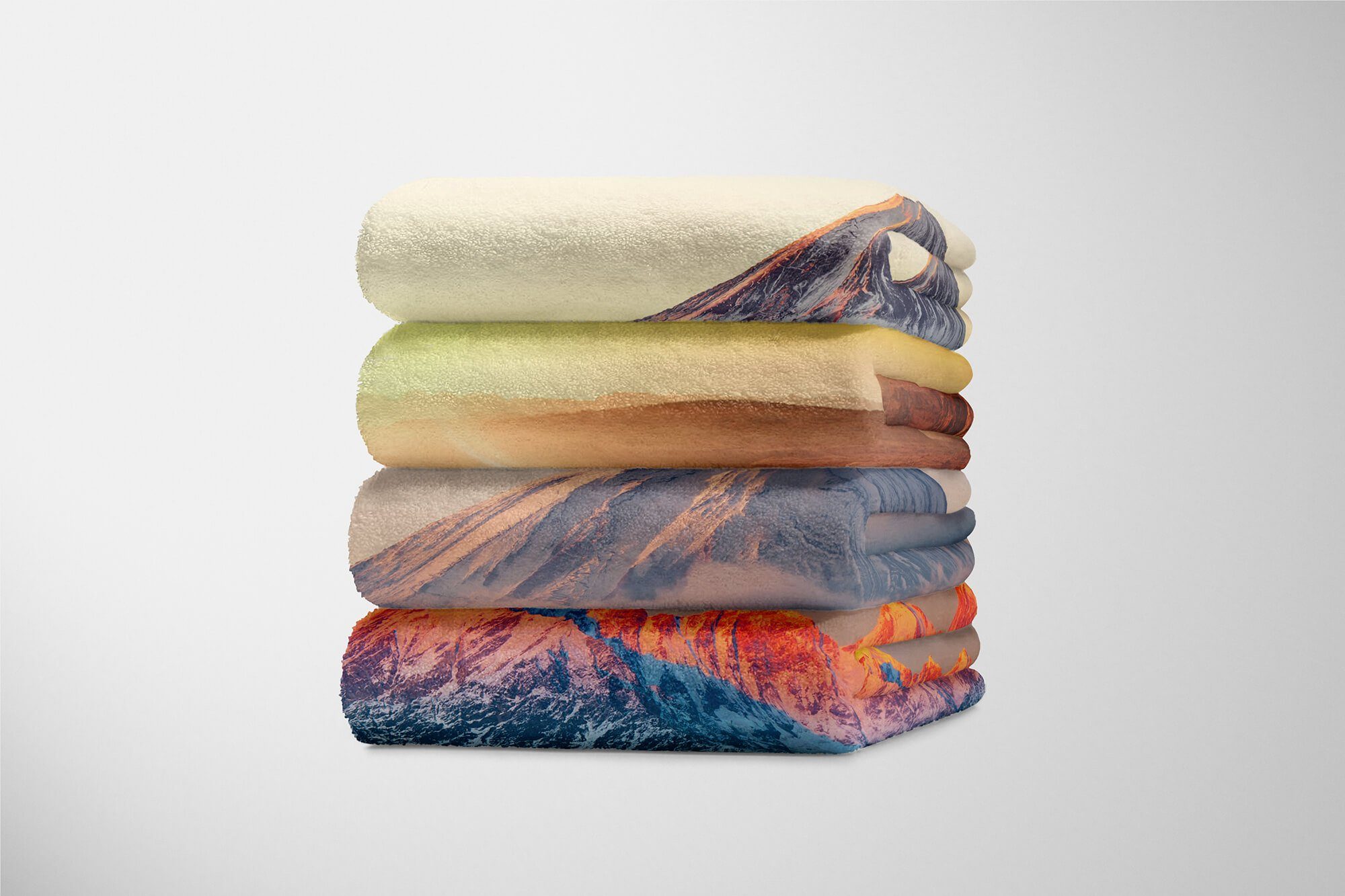 Fuji Handtücher Kuscheldecke Wolken, Handtuch Vulkan Strandhandtuch Baumwolle-Polyester-Mix Art Japan Saunatuch Handtuch Fotomotiv Sinus (1-St), mit