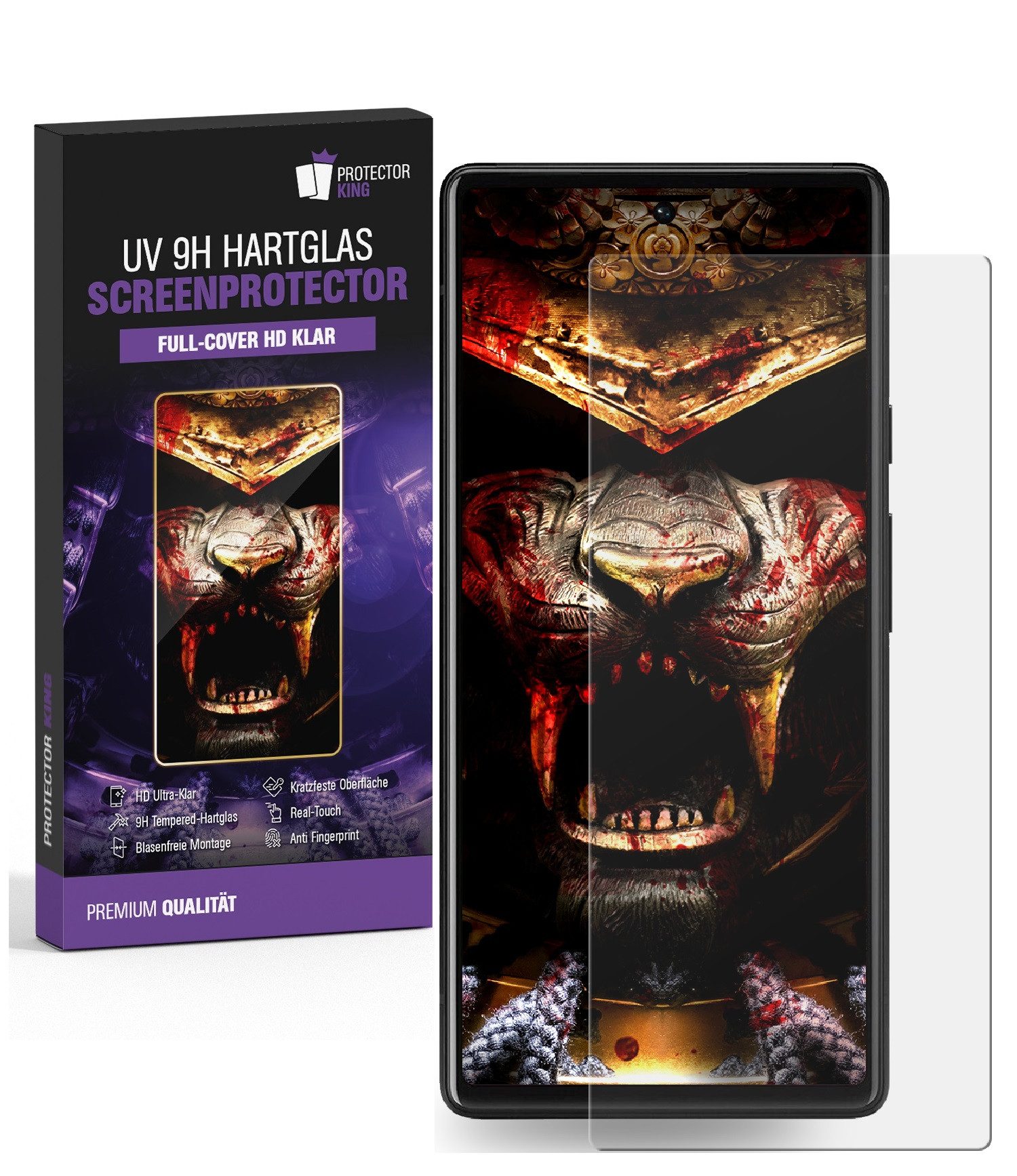 Protectorking Schutzfolie 3x UVLiquid 9H Panzerglas für Google Pixel 8 Pro 3D KLAR echtes Tempe