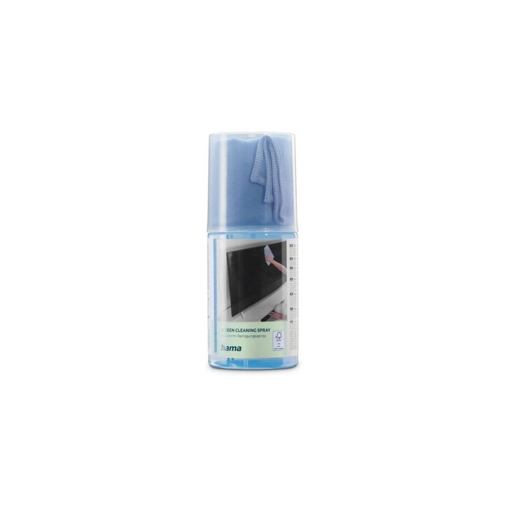 Hama Hama Bildschirmreiniger Spray 200ml + Tuch Computer-Kabel, Reinigungsspray und Reinigungstuch für Bildschirme