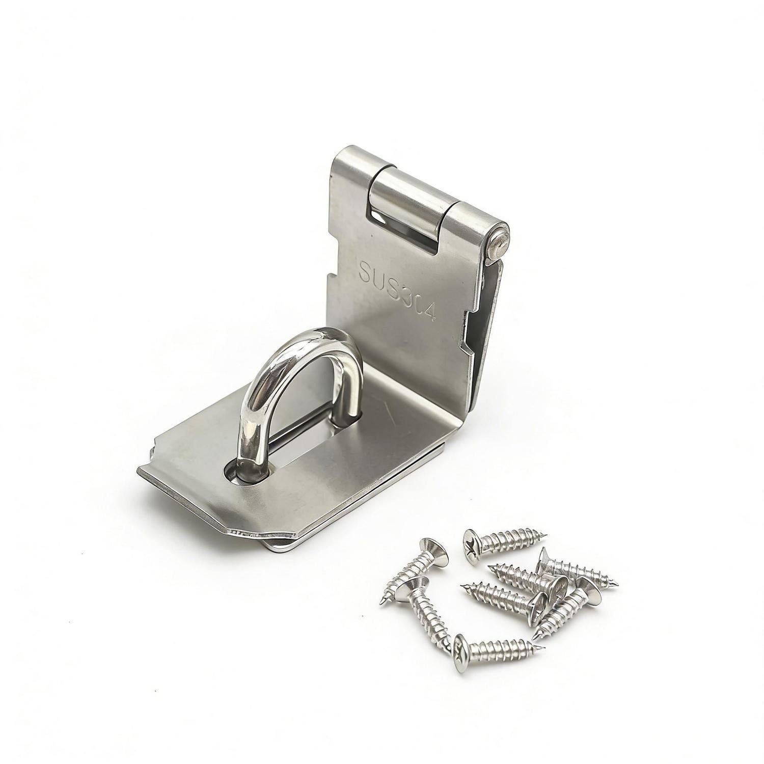 LuxusKollektion Vorhängeschloss Tür Hasp 90° Edelstahl Satin Nickel 4"