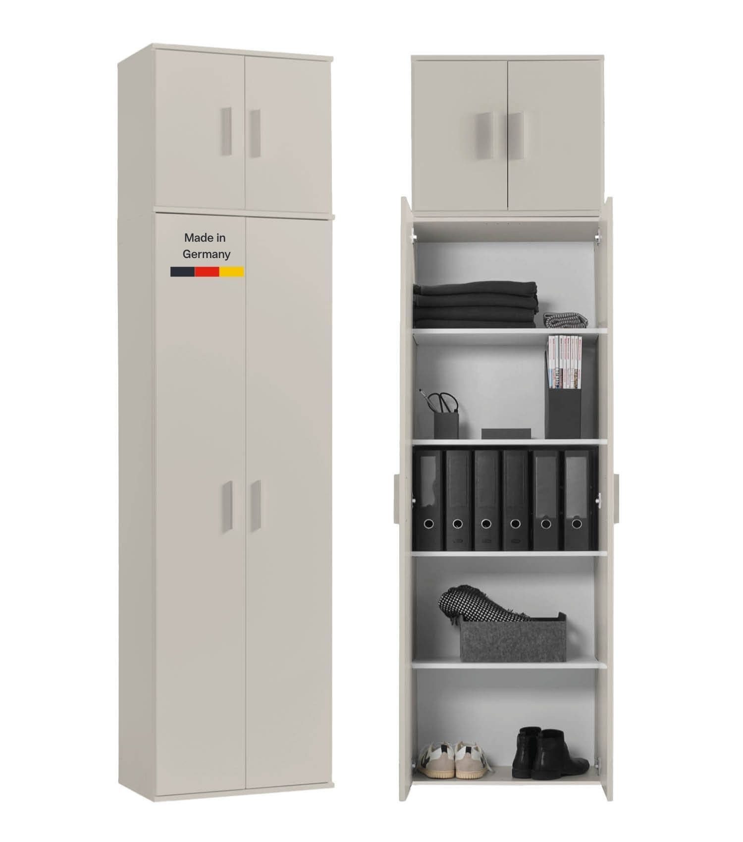mokebo Mehrzweckschrank Der Extralange Made in Germany, Aktenschrank, Flurschrank, Schuhschrank in Beige
