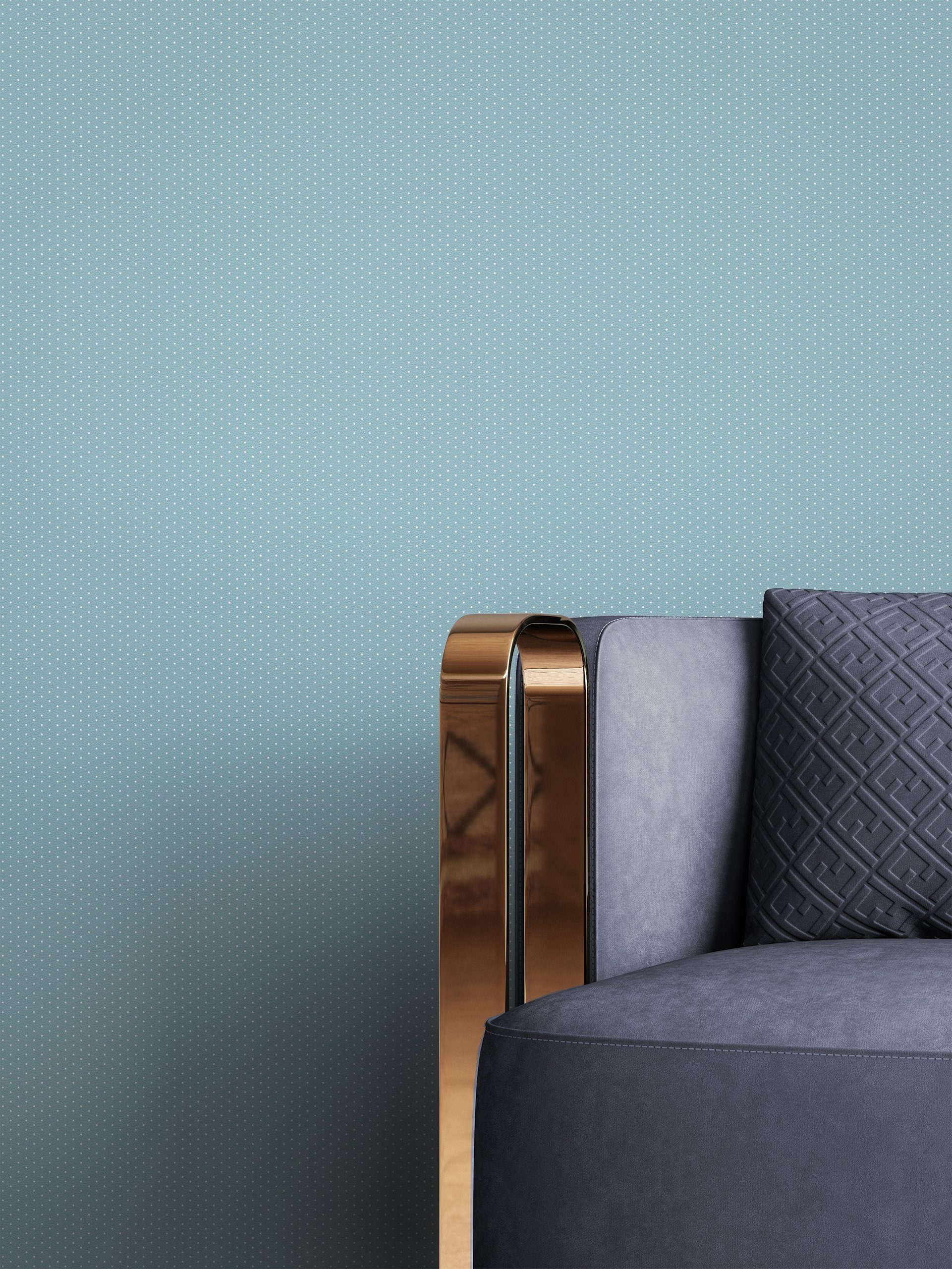 Newroom Vliestapete, Blau Tapete Landhaus Punkte günstig online kaufen