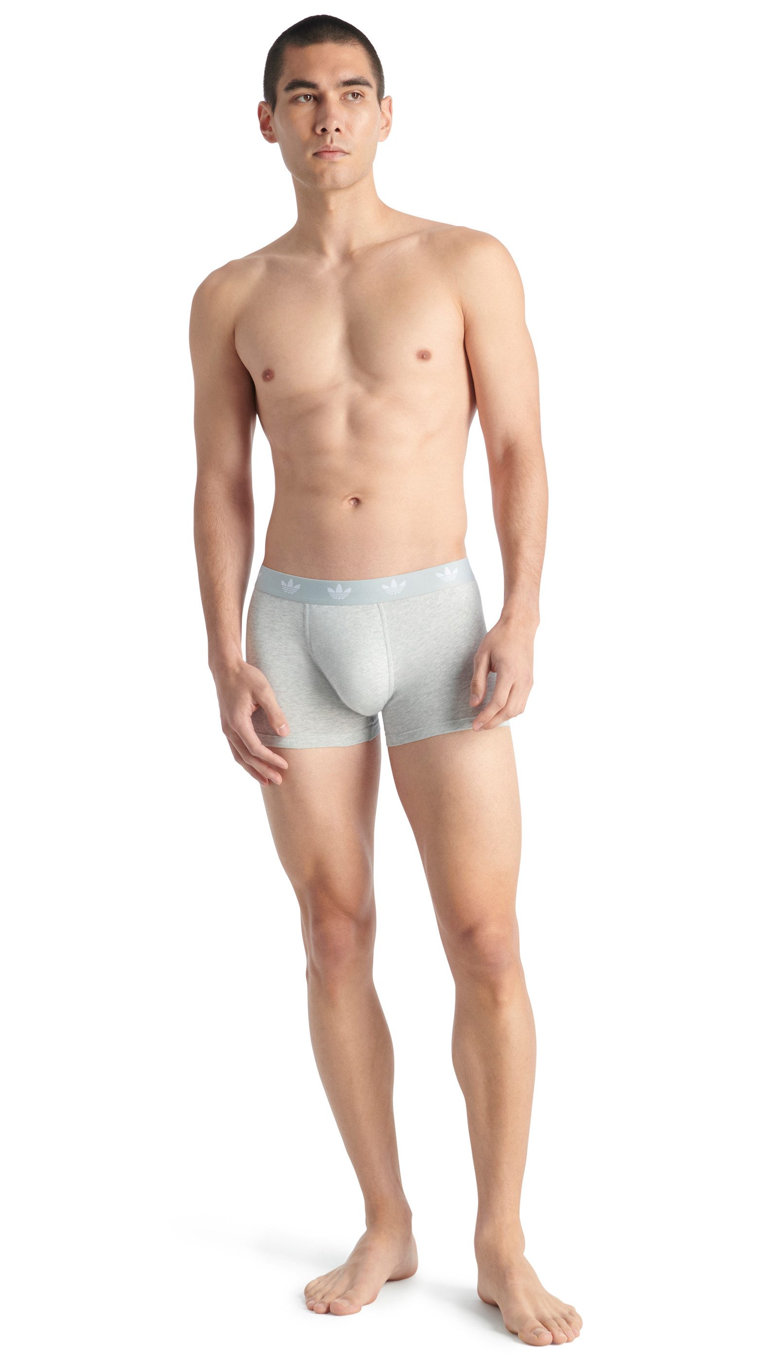 adidas Originals Trunk Comfort Flex Cotton (2er Pack) weich, elastisch, Baumwollmix, Logo-Bund, ohne Eingriff