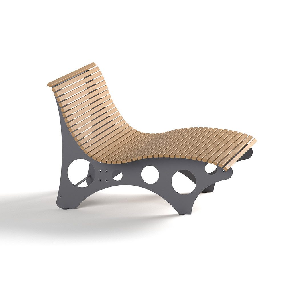 HOME DELUXE Doppelliege WPC Wellenliege NIRA - 50,5 /105 x 148 x 152 cm, 50,5 /105 x 148 x 152 cm - ergonomisch geformt, Gartenliege, Waldsofa