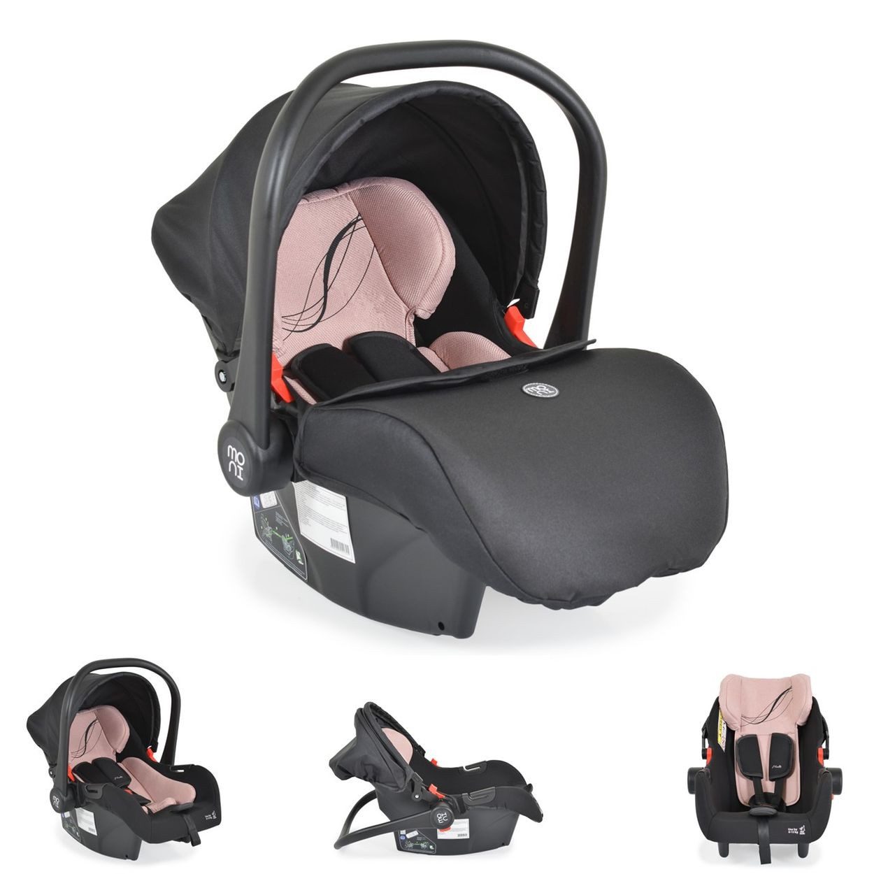 Moni Babyschale Babyschale i-Size (40 - 87cm), ab: 0, bis: 0.5, Gruppe 0+ Fußabdeckung Kopfstütze Gurt