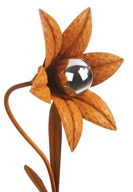 Kobolo Gartenstecker Dekostecker Blume FLEUR - Naturrost - 83cm