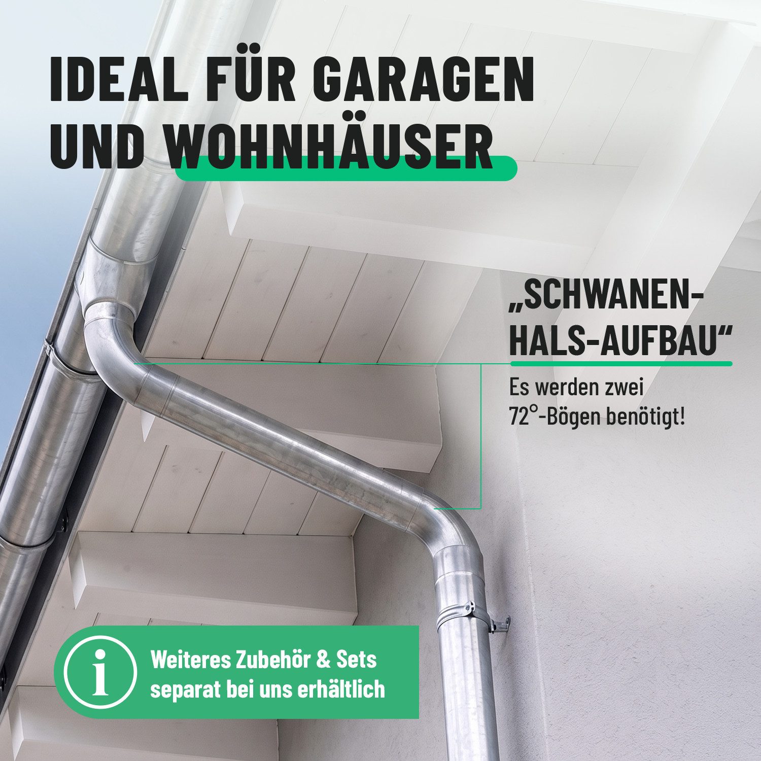greate. Dachrinne 2x Fallrohrbogen verzinkt 72° Neigung & 100mm, Fallrohr Bogen, 2-St. – Bild 2 von 5