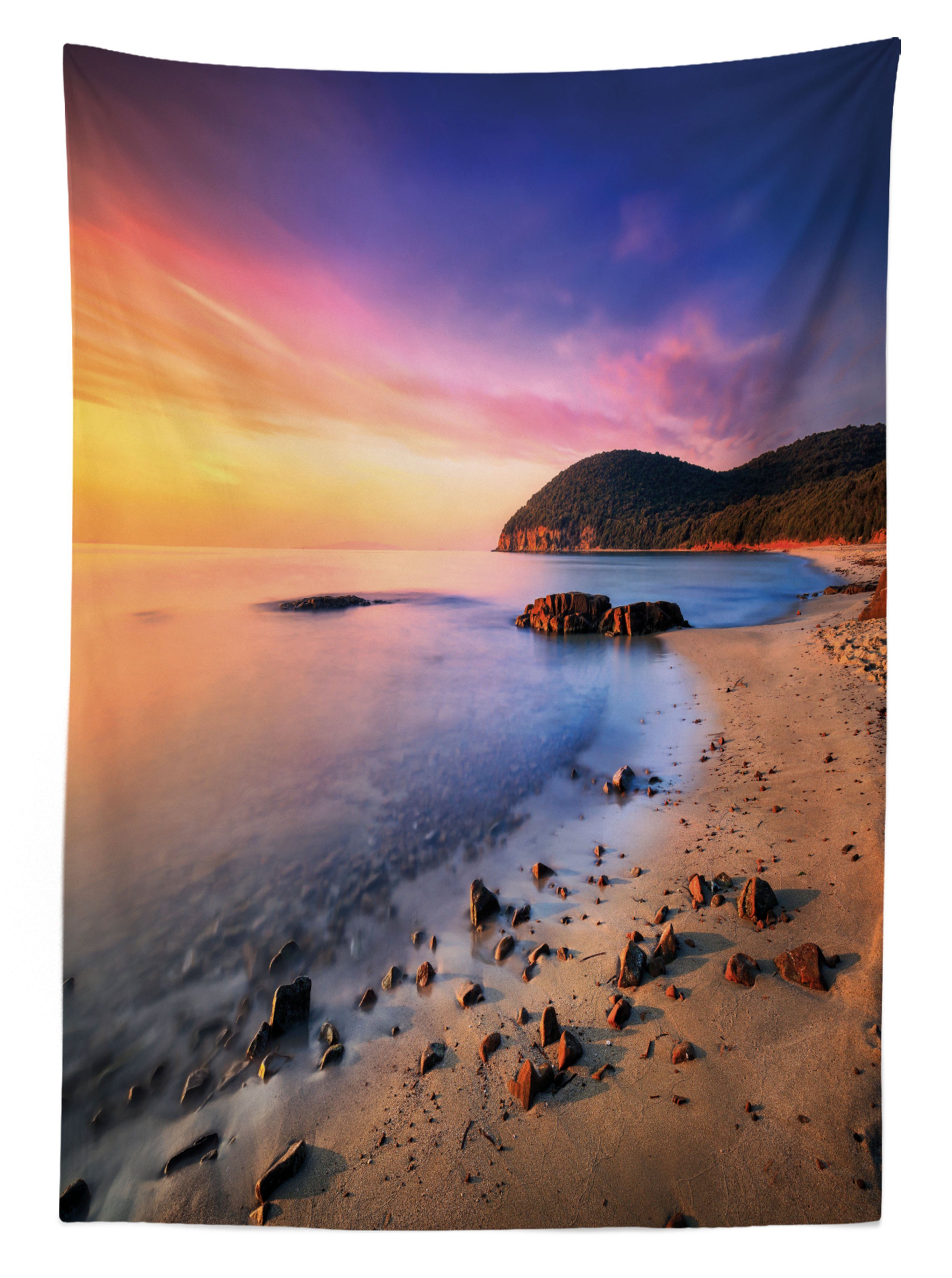 Kies Bereich Für Klare Sonnenaufgang Farben, Farbfest den Urlaub Abakuhaus Tischdecke Waschbar geeignet Außen Strand