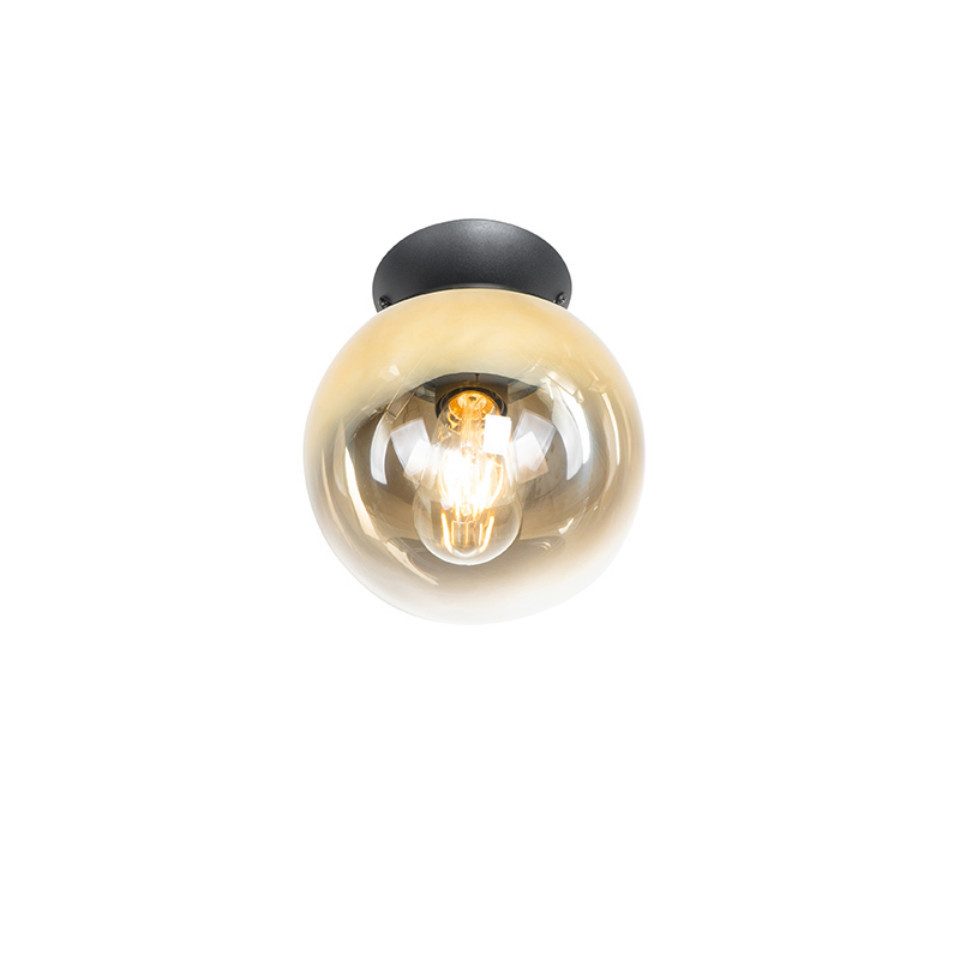 Qazqa Deckenleuchte Pallon, ohne Leuchtmittel, E27, Gold, Art Deco, Glas, 1-flammig