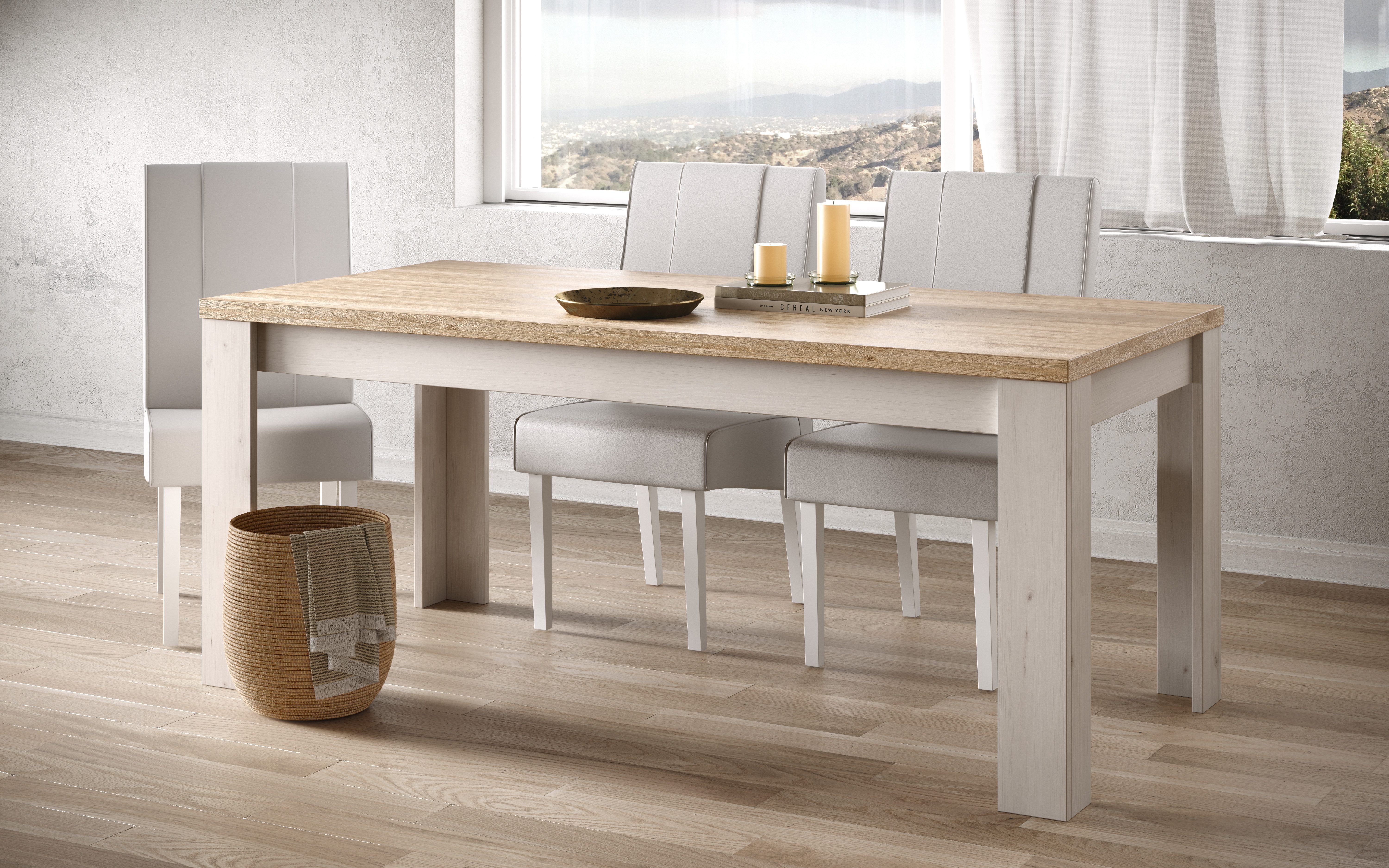 OTTO home Esstisch Country 180 x 90 cm, Küchentisch, Esszimmertisch, zweifarbig, rechteckig, Tischplattenstärke 38 mm