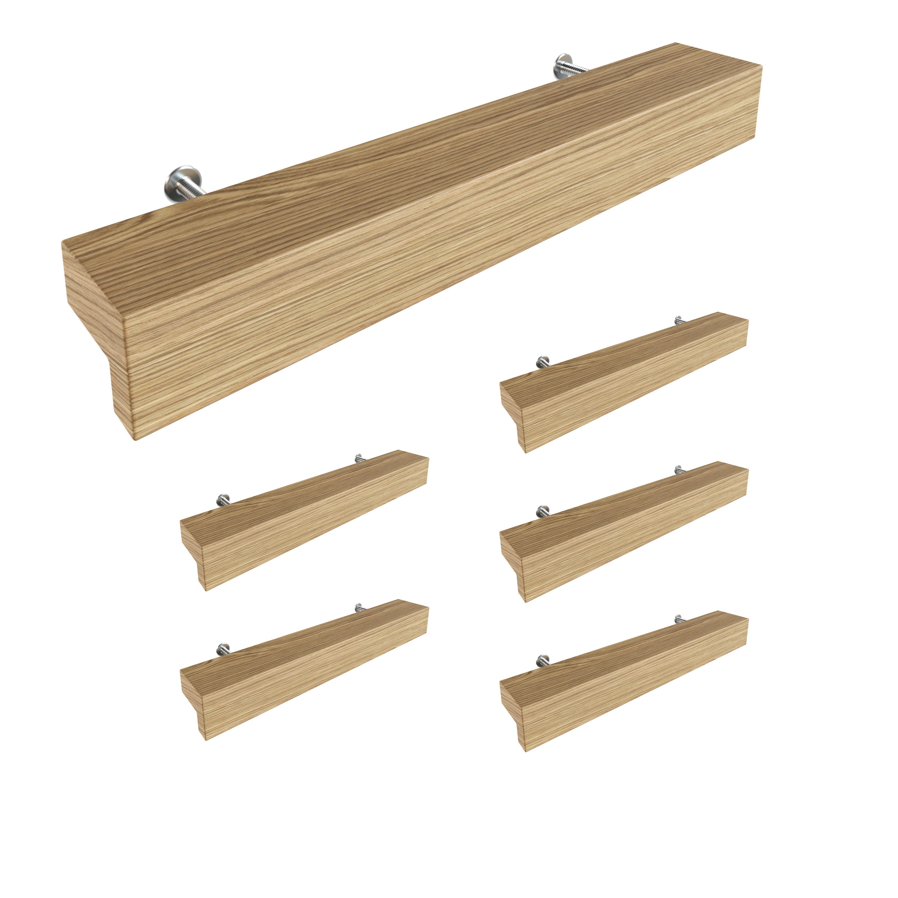 sossai® Möbelgriff Eichenholzgriff, GAH01 (6-St), Lochabstand 96mm